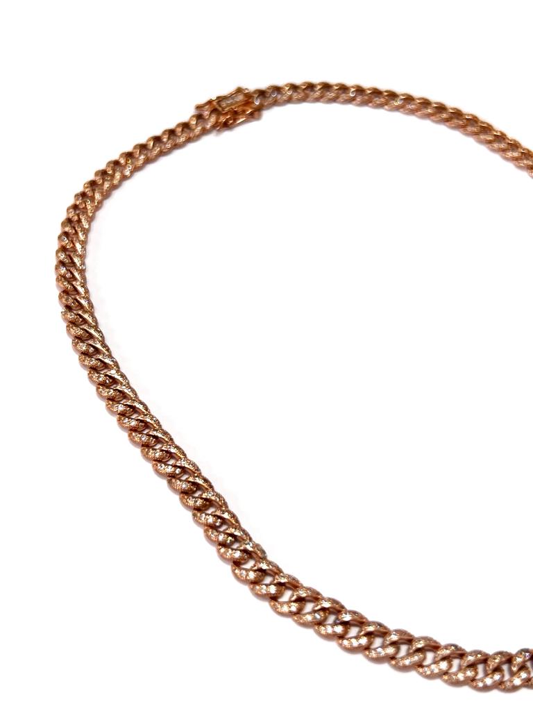 Colar Corrente em Prata Rosa