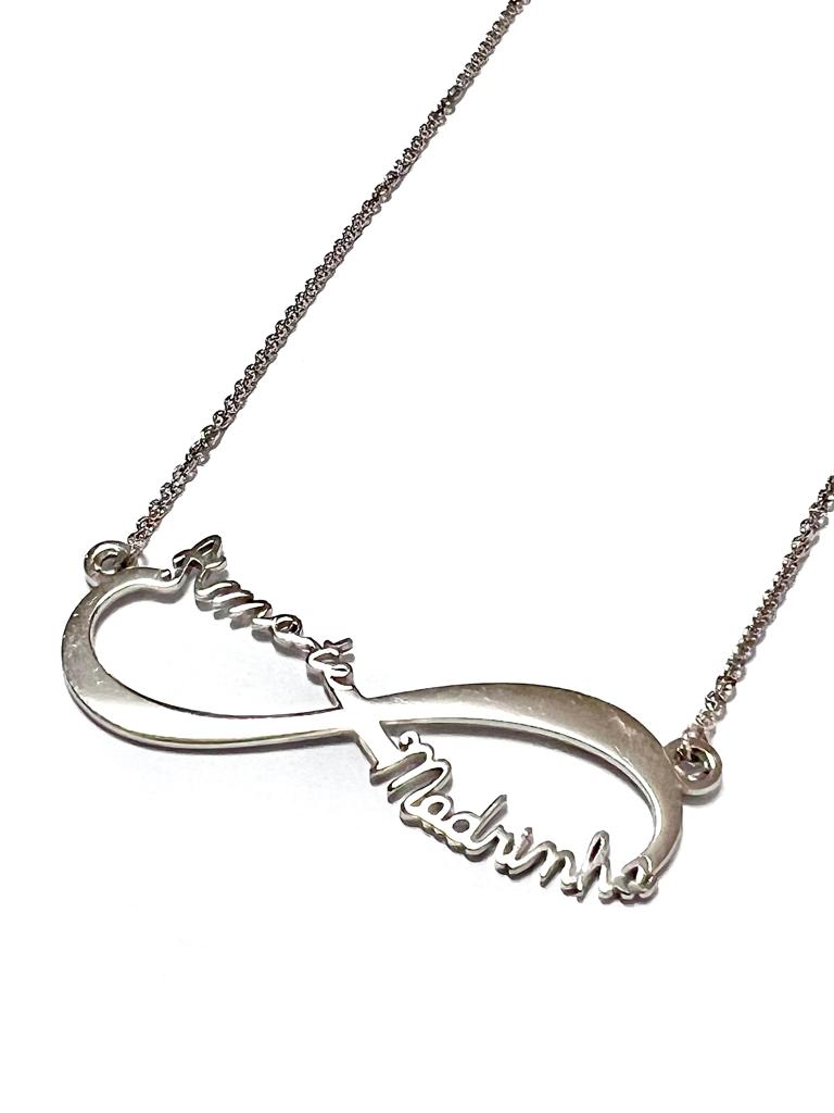 Colar Infinito "Amo-te Madrinha" em Prata