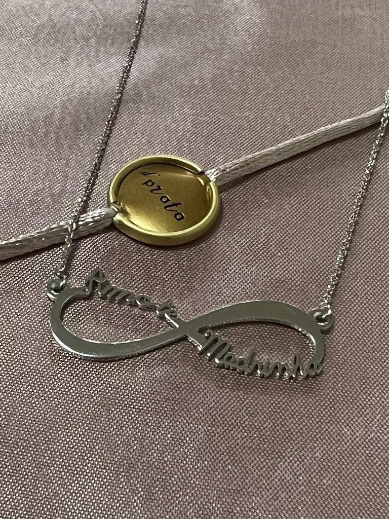 Colar Infinito "Amo-te Madrinha" em Prata