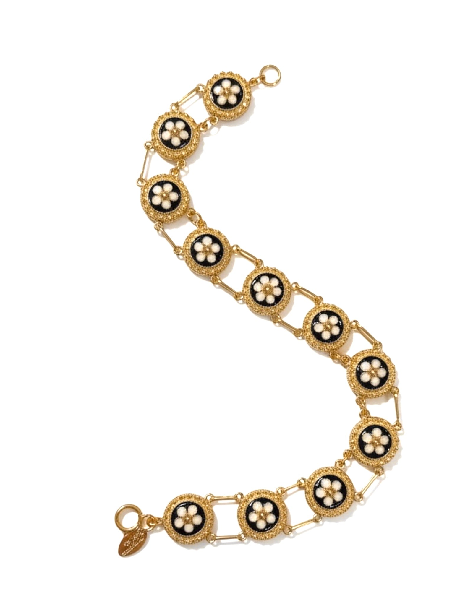 Pulseira de Caramujo Azul em Prata Dourada