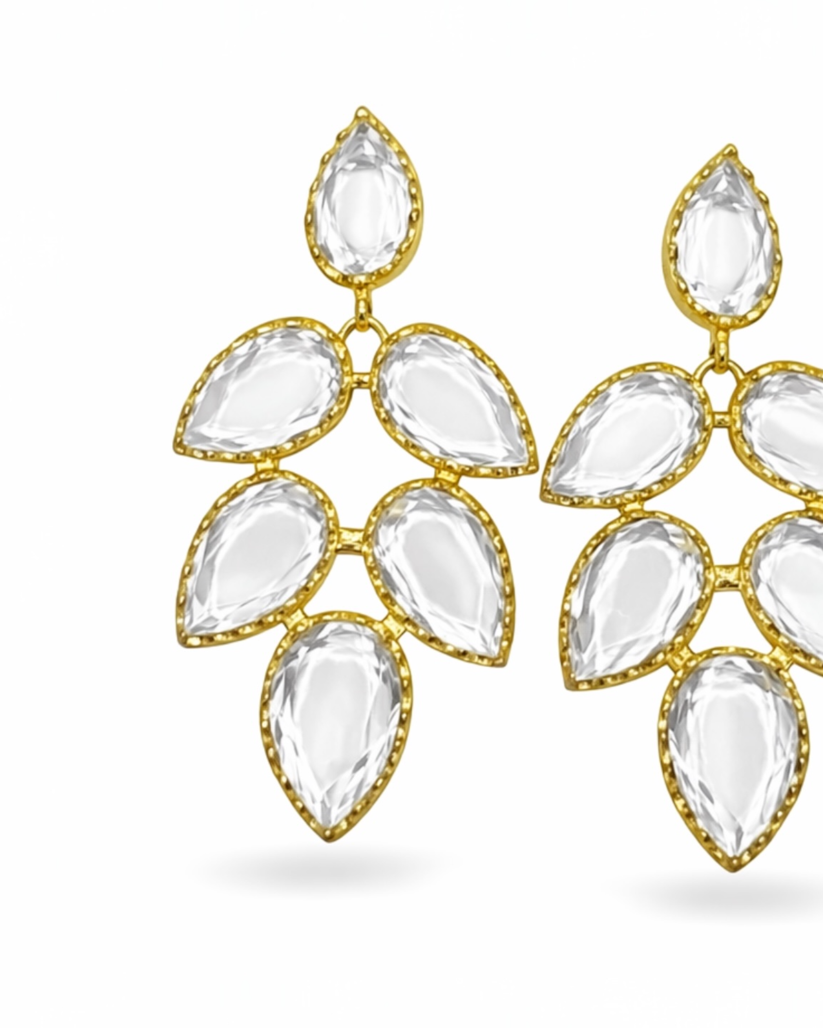 Gold-plated silver drop earrings