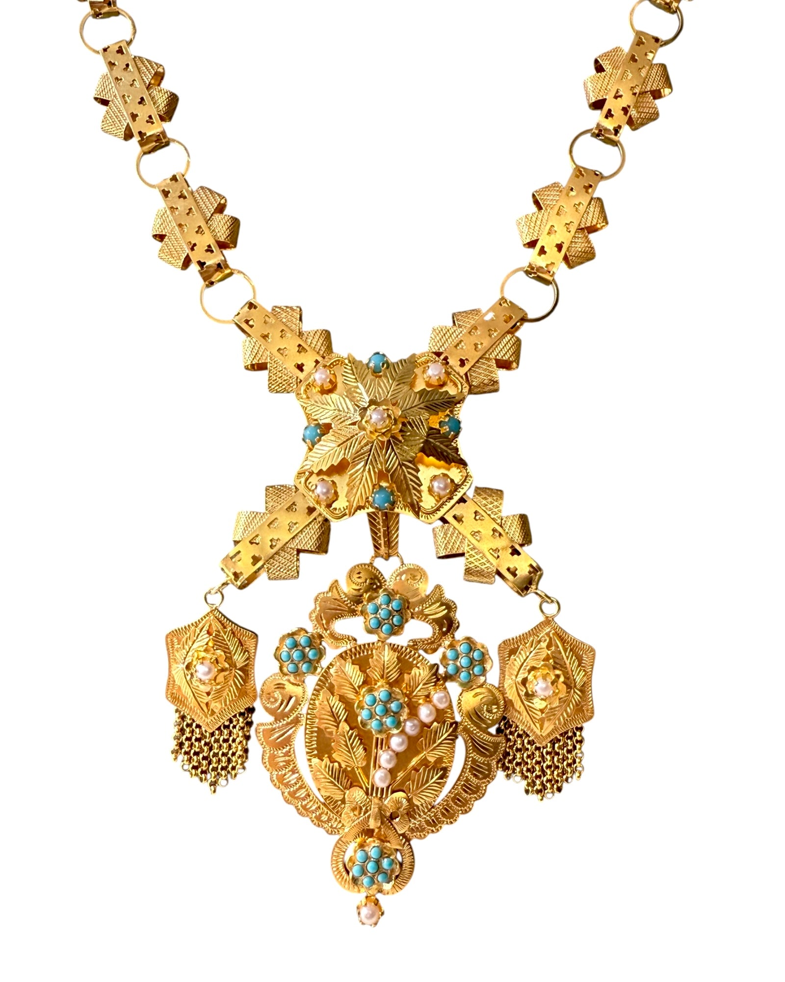 Filigree Chain Necklace in Gold Plated Silver
