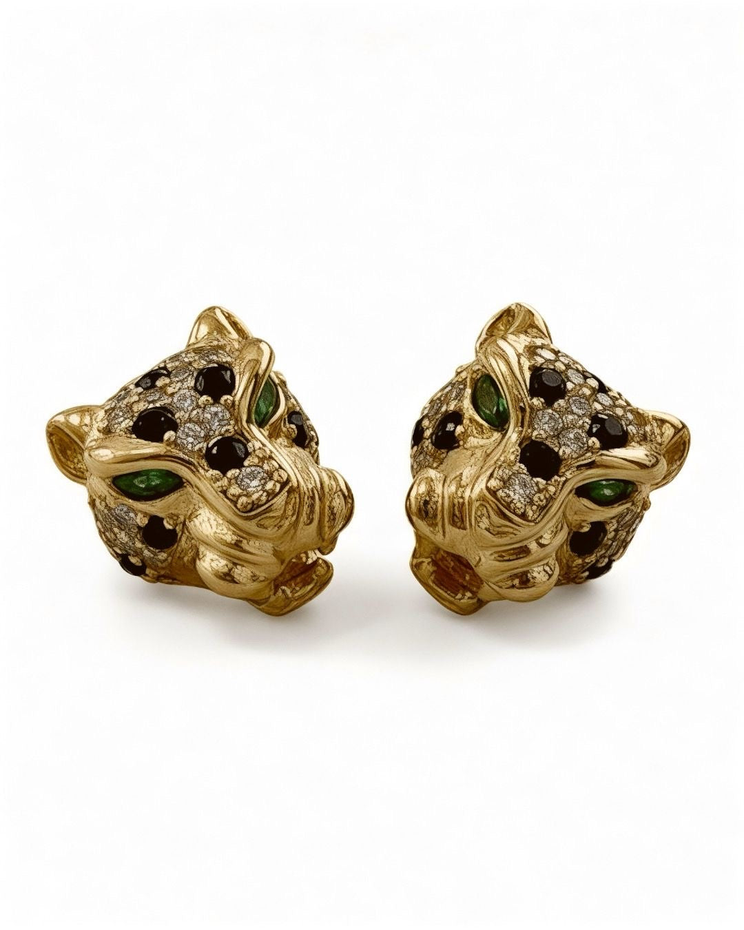 Panther Earrings in Gold-Plated Silver 