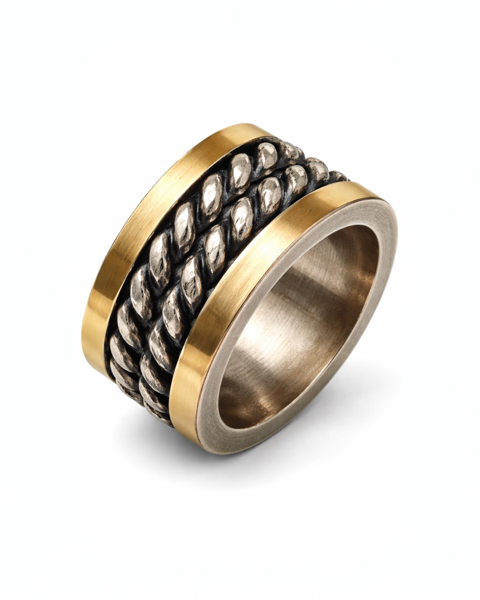 Silver and Gold Chain Ring
