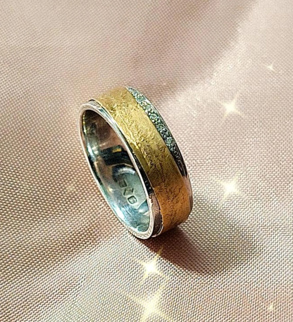 Silver and Gold Wedding Ring