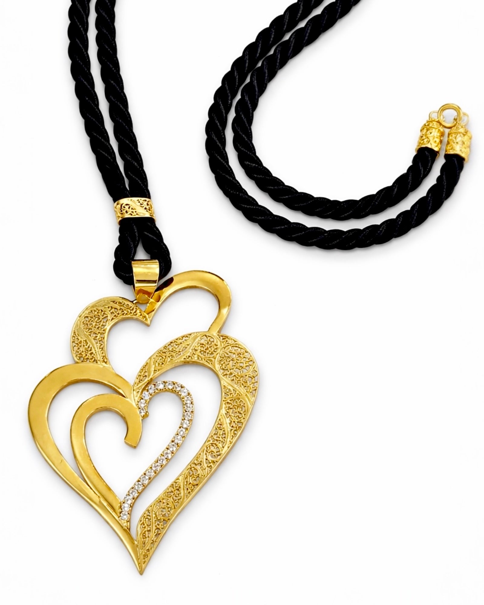 Viana Heart Necklace is Love with Blue Enamel