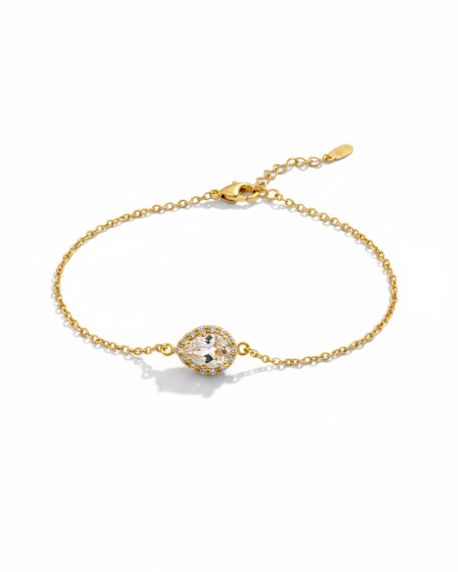 Pulseira em Prata Dourada com Pedra