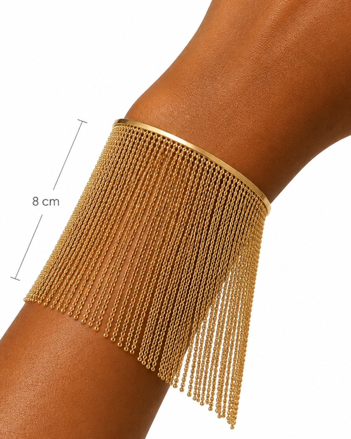 Pulseira Franjas em Prata Dourada