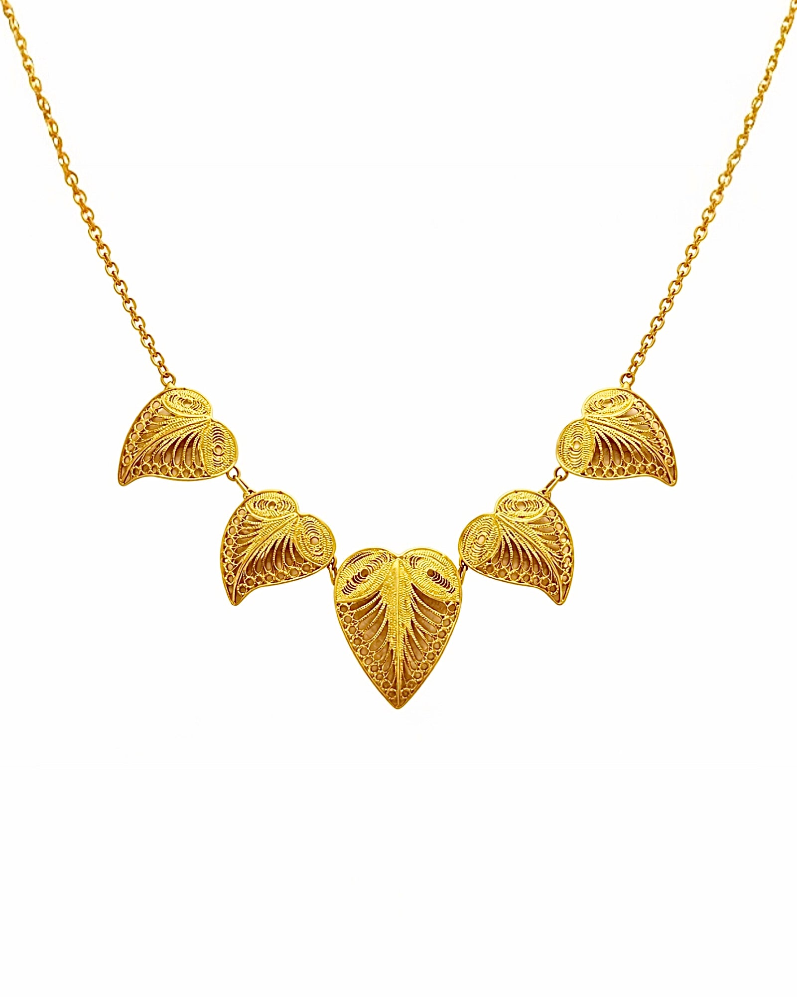 Filigree Necklace in Gold-Plated Silver