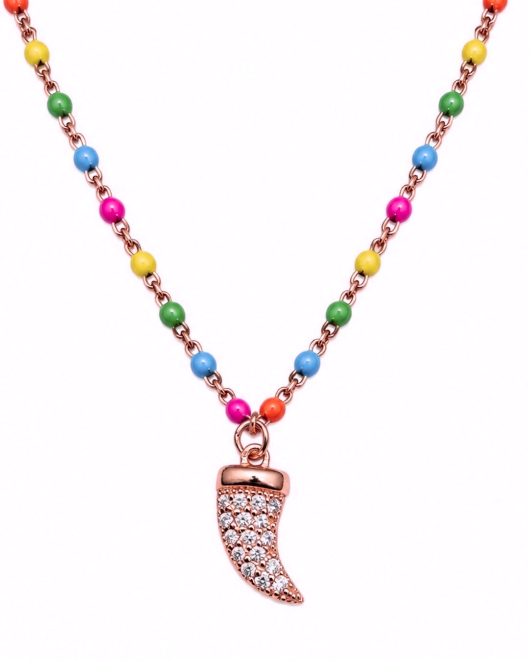 Colorful Necklace in Gold-Plated Silver