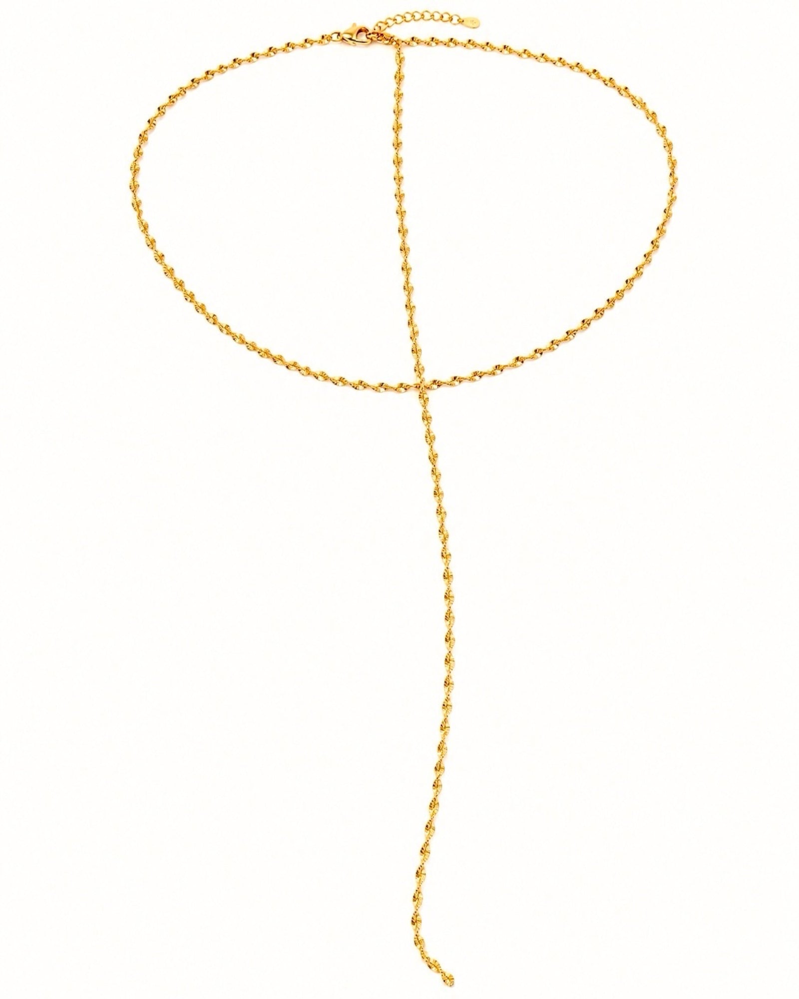 Necklace with Twisted Mesh Back Cord in Gold-Plated Silver