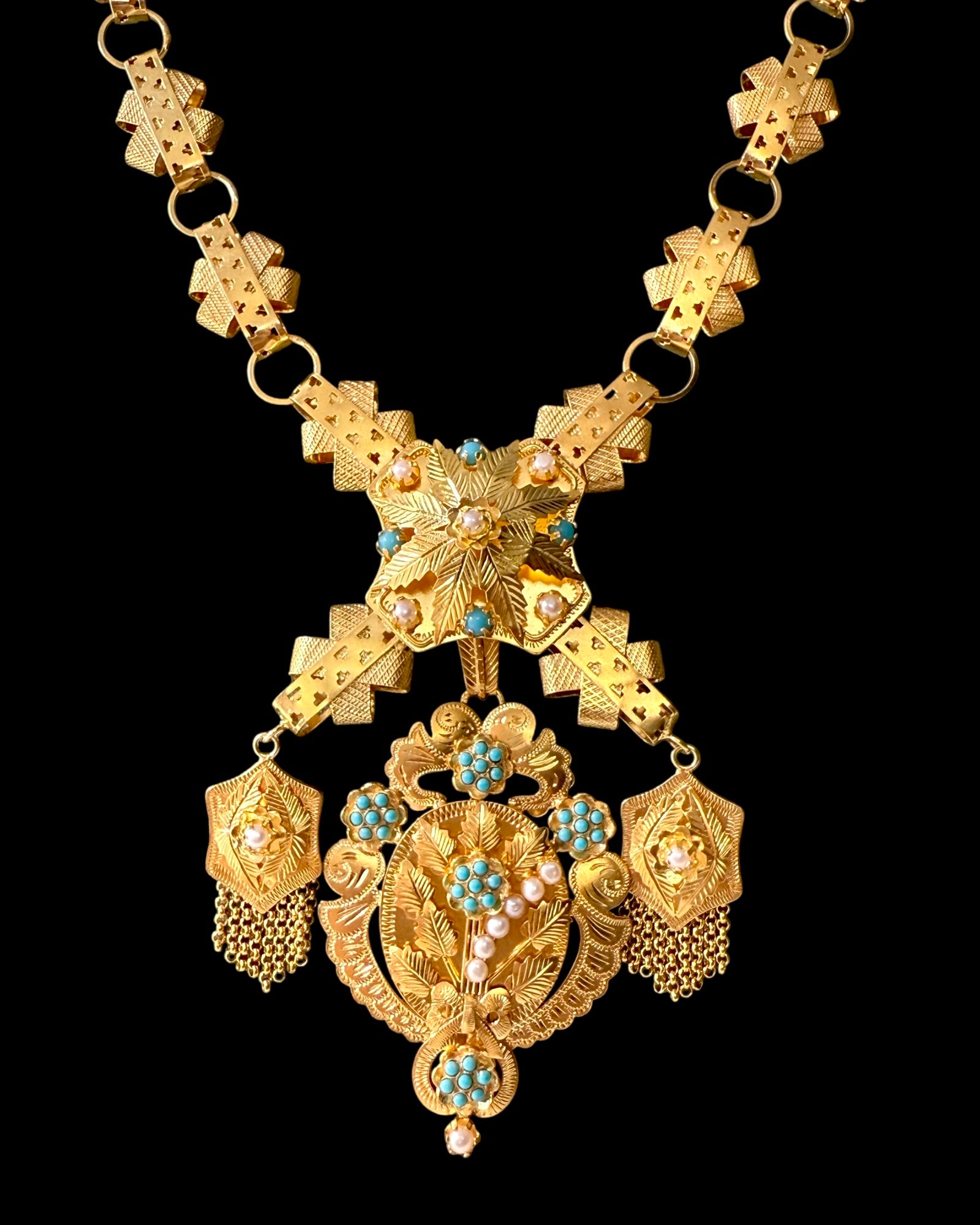 Filigree Chain Necklace in Gold Plated Silver