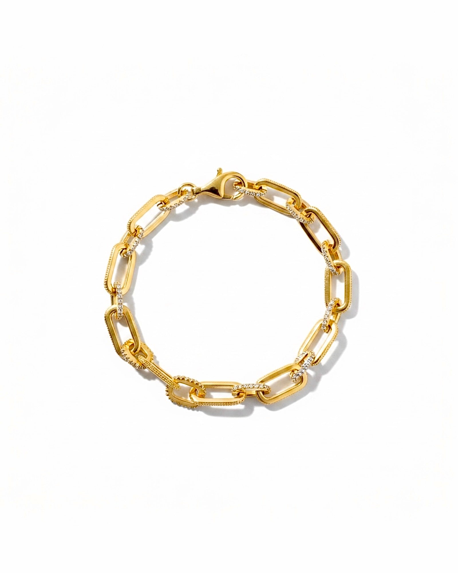 Pulseira Corrente Luxo em Prata Dourada
