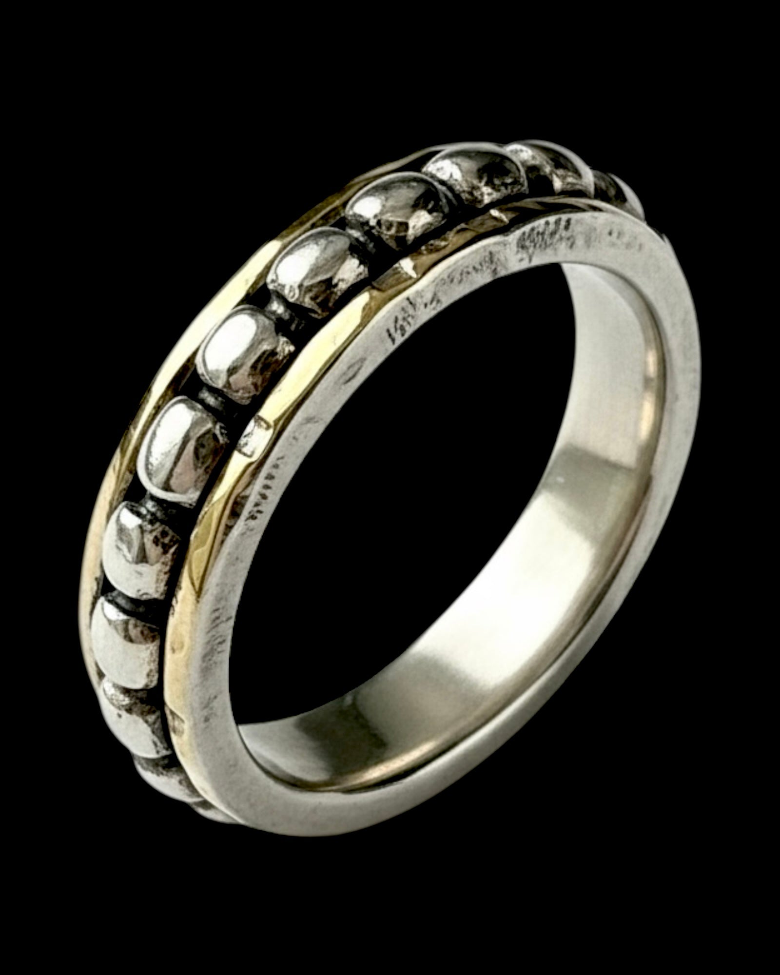 Silver and Gold Ball Ring