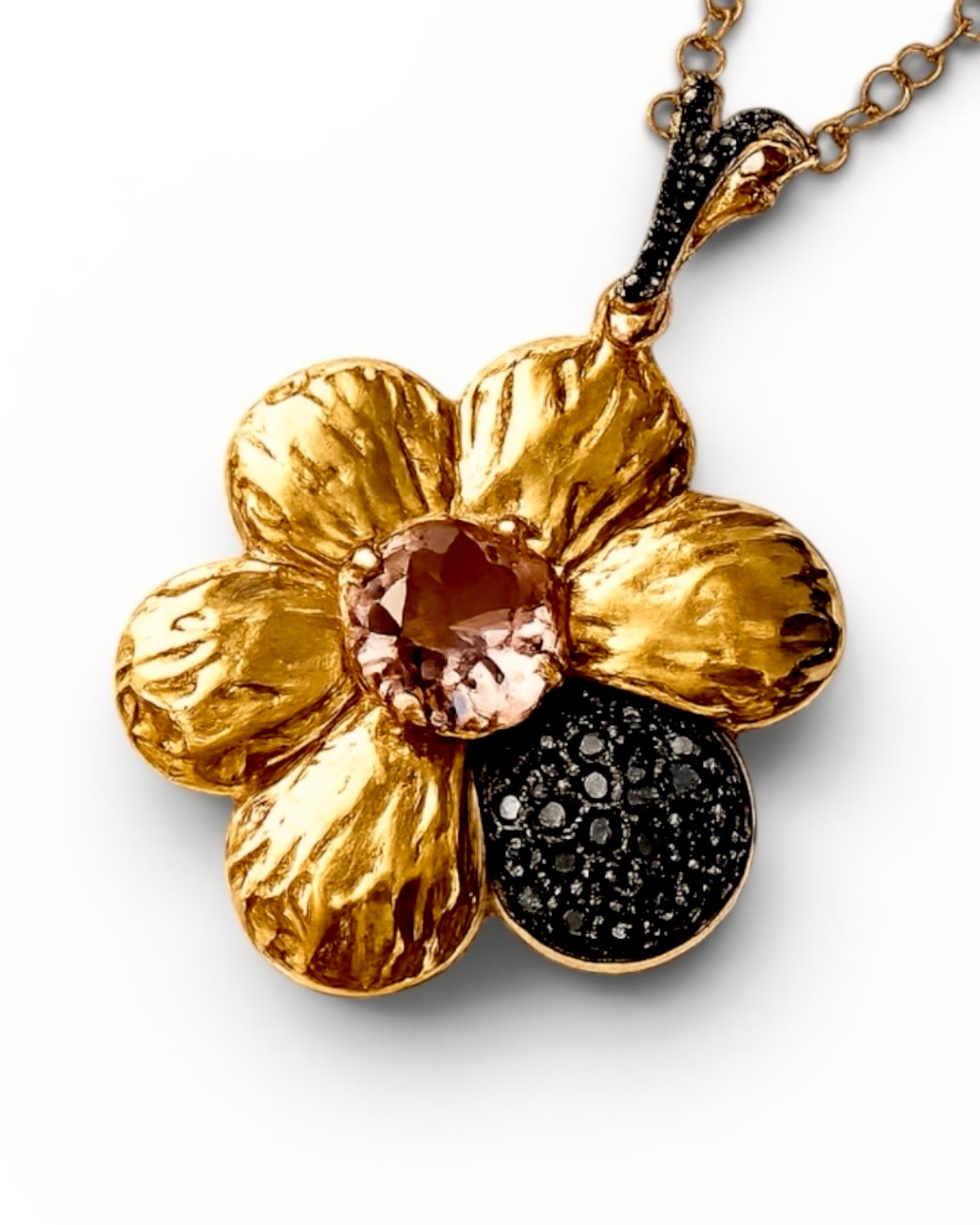 Gold-plated silver flower necklace