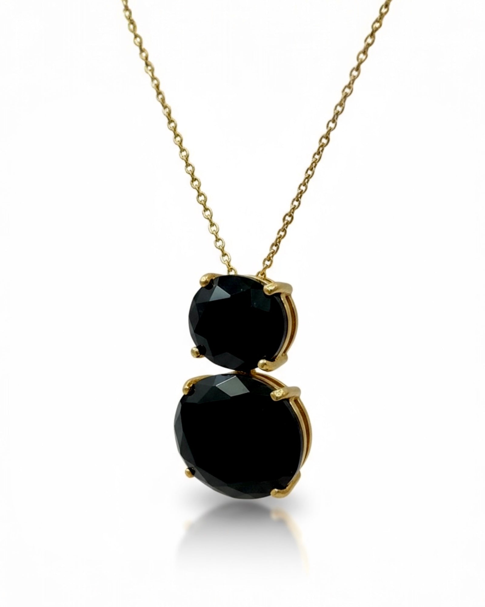 Black Necklace in Gold-Plated Silver