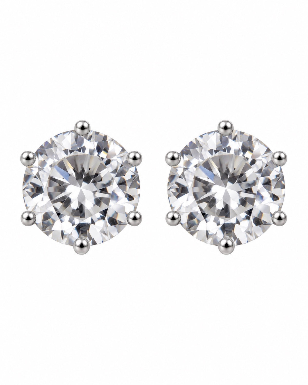 Solitaire Earrings in Gold-Plated Silver