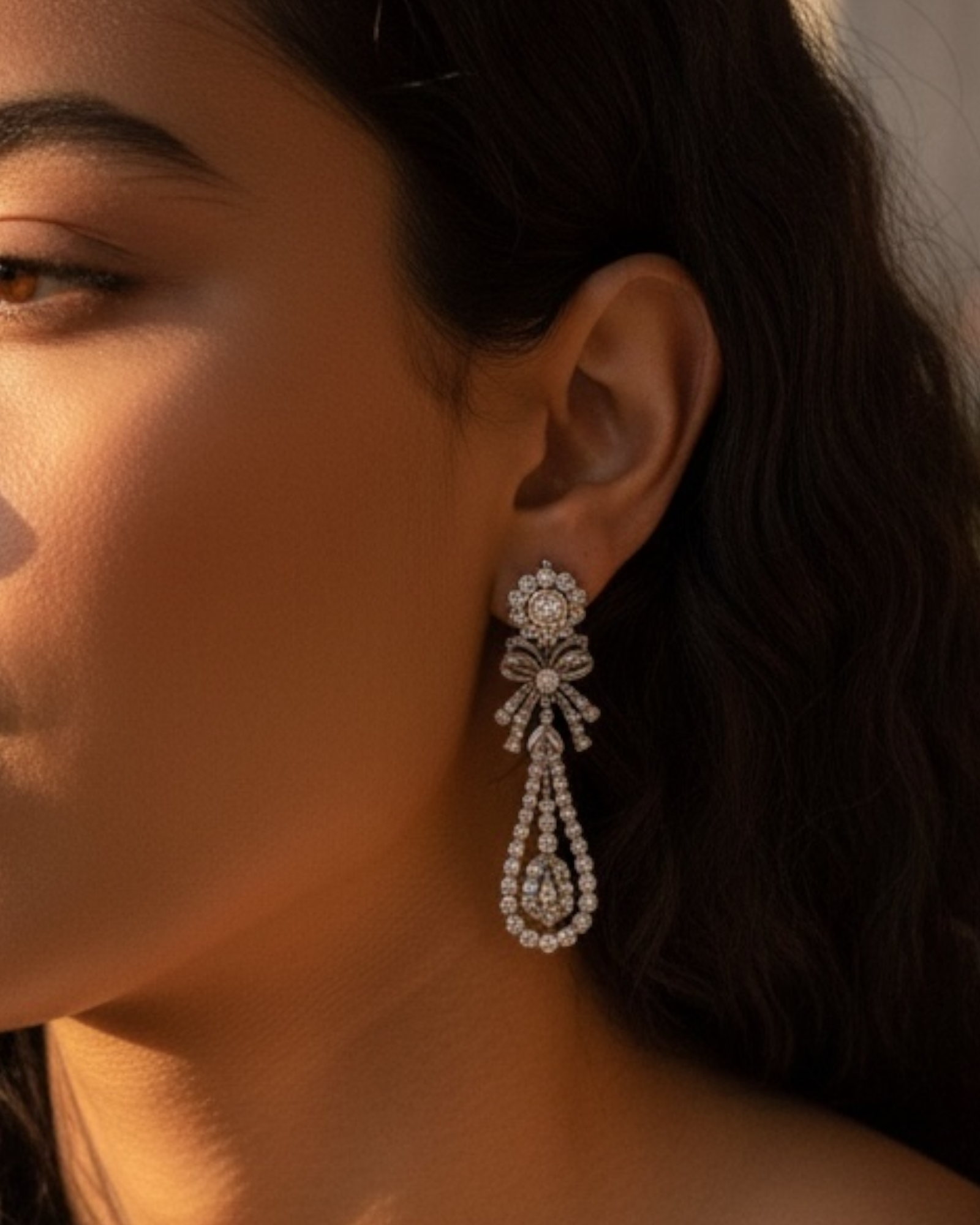 Brincos Imperador em Prata e Ouro 9Kt com Cristal de Rocha