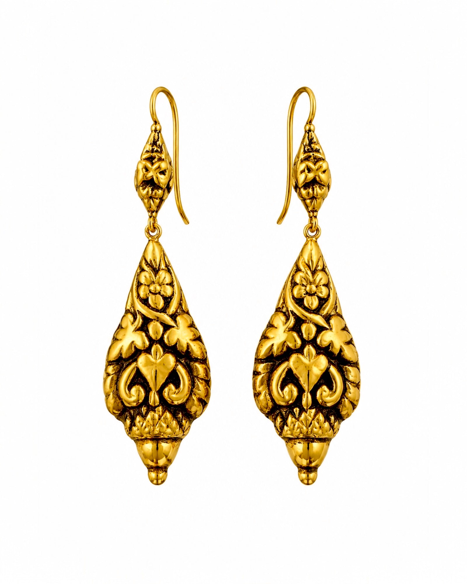 Baroque Star Earrings in Gold-Plated Silver