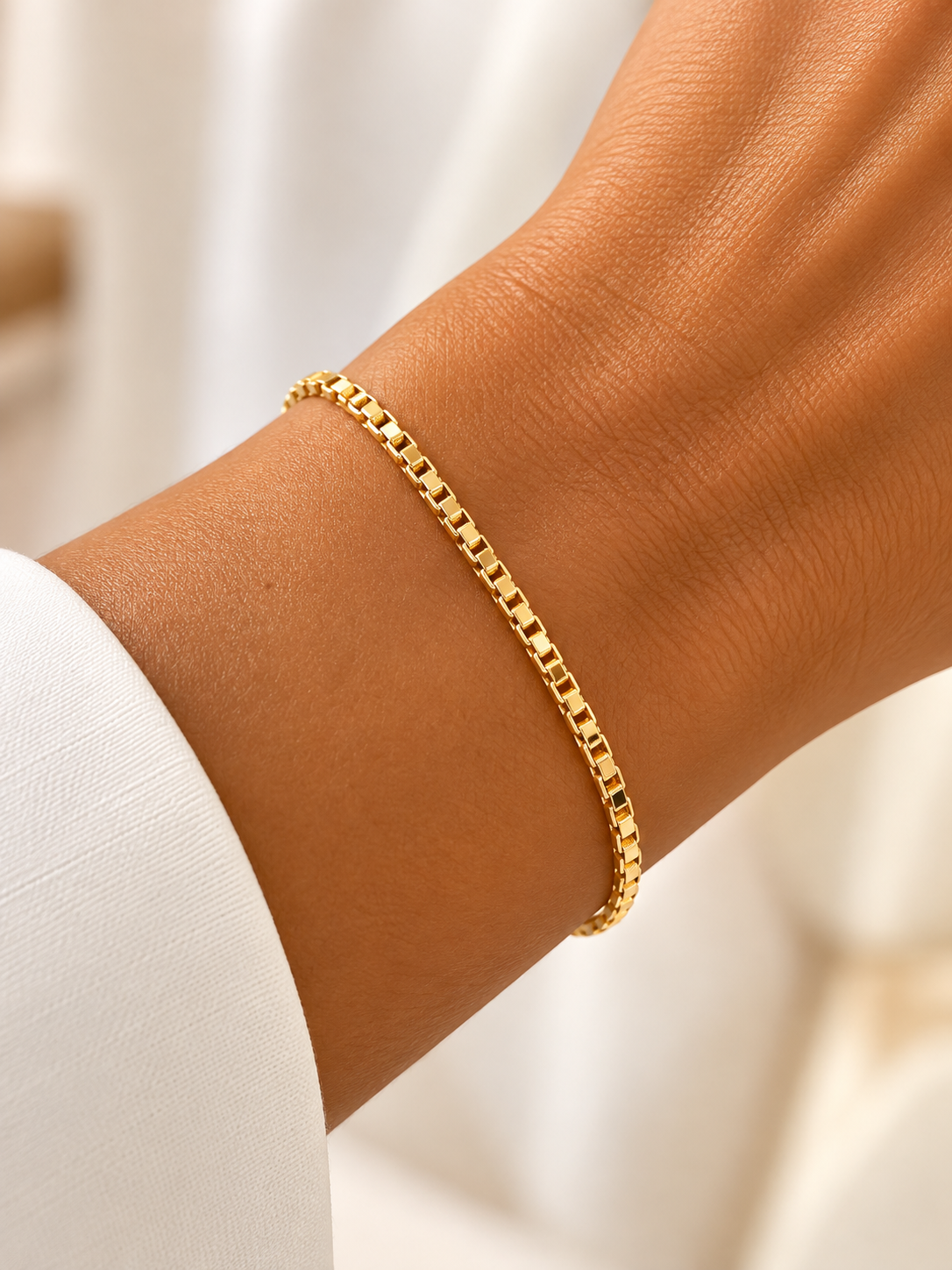 Pulseira Simples em Prata Dourada