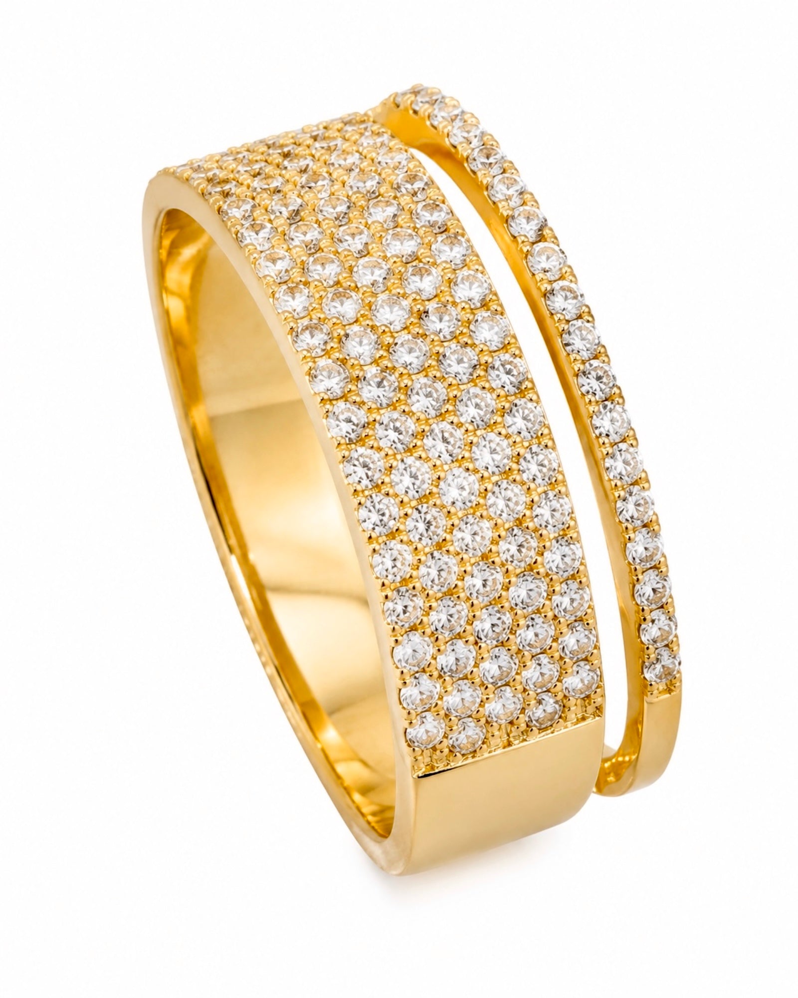 Ring with Gold-Plated Silver Sparkles