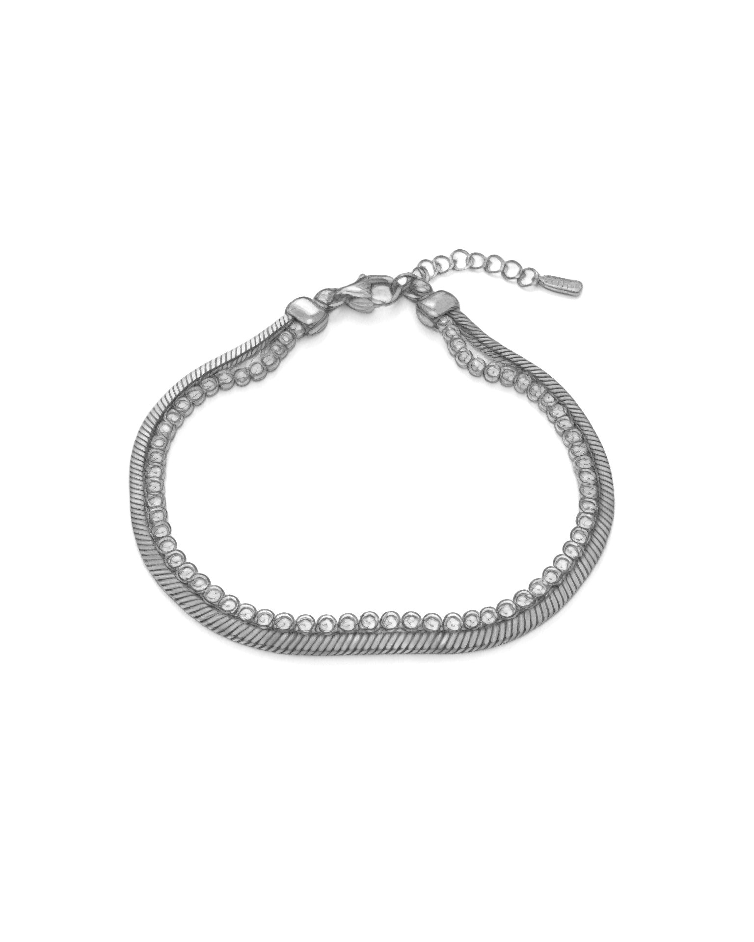 Pulseira com Brilho em Prata