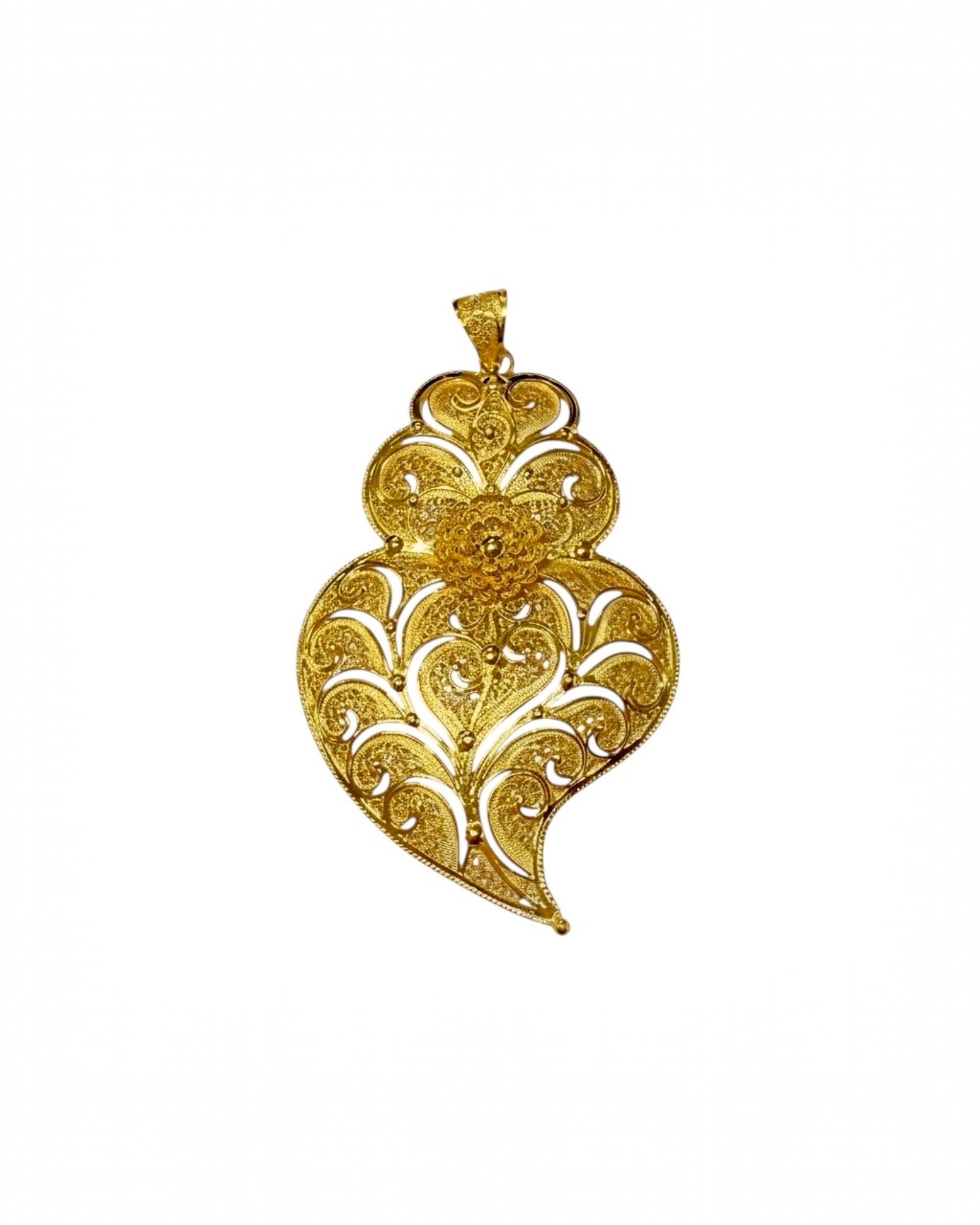 Viana Heart Medal in Gilded Silver Filigree