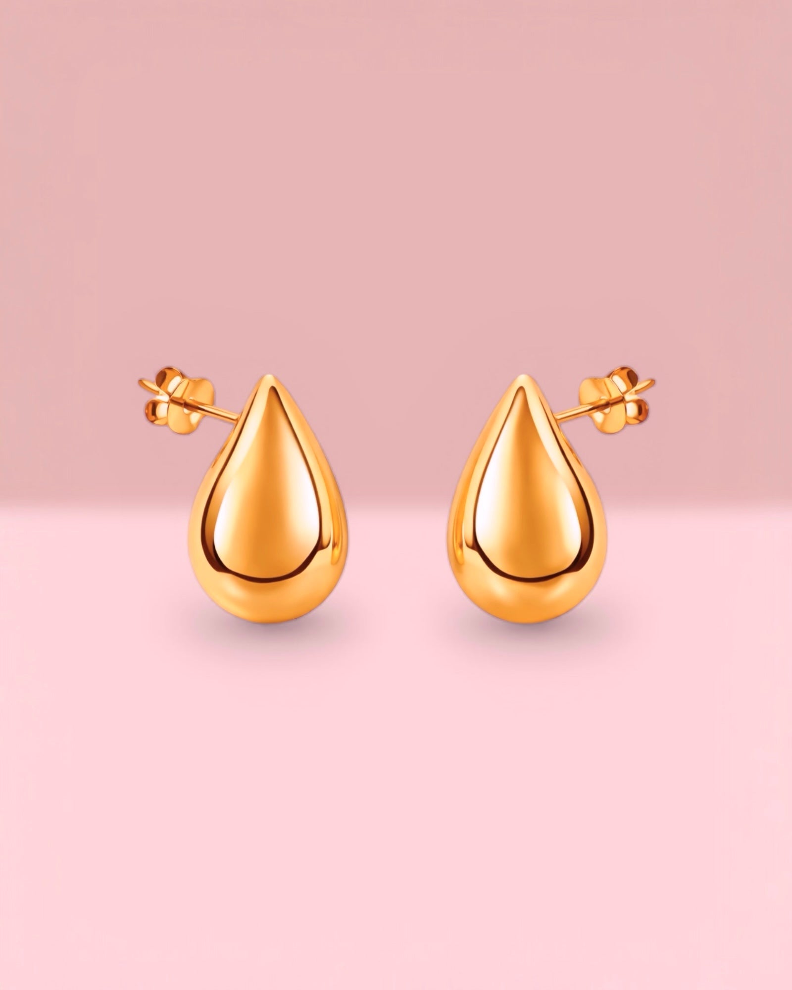 Brincos Gotas em Prata Rosa