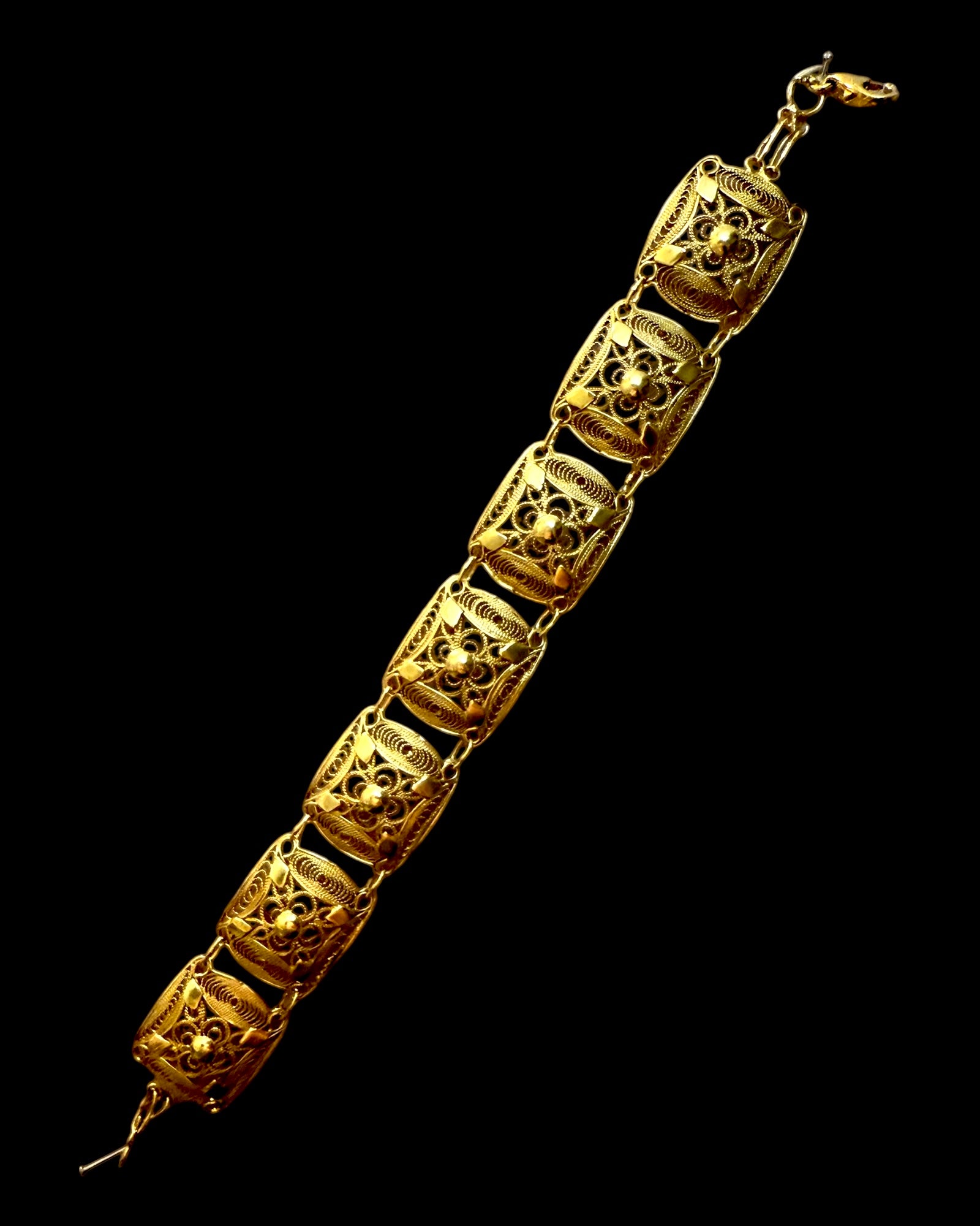 Pulseira Filigrana em Prata Dourada