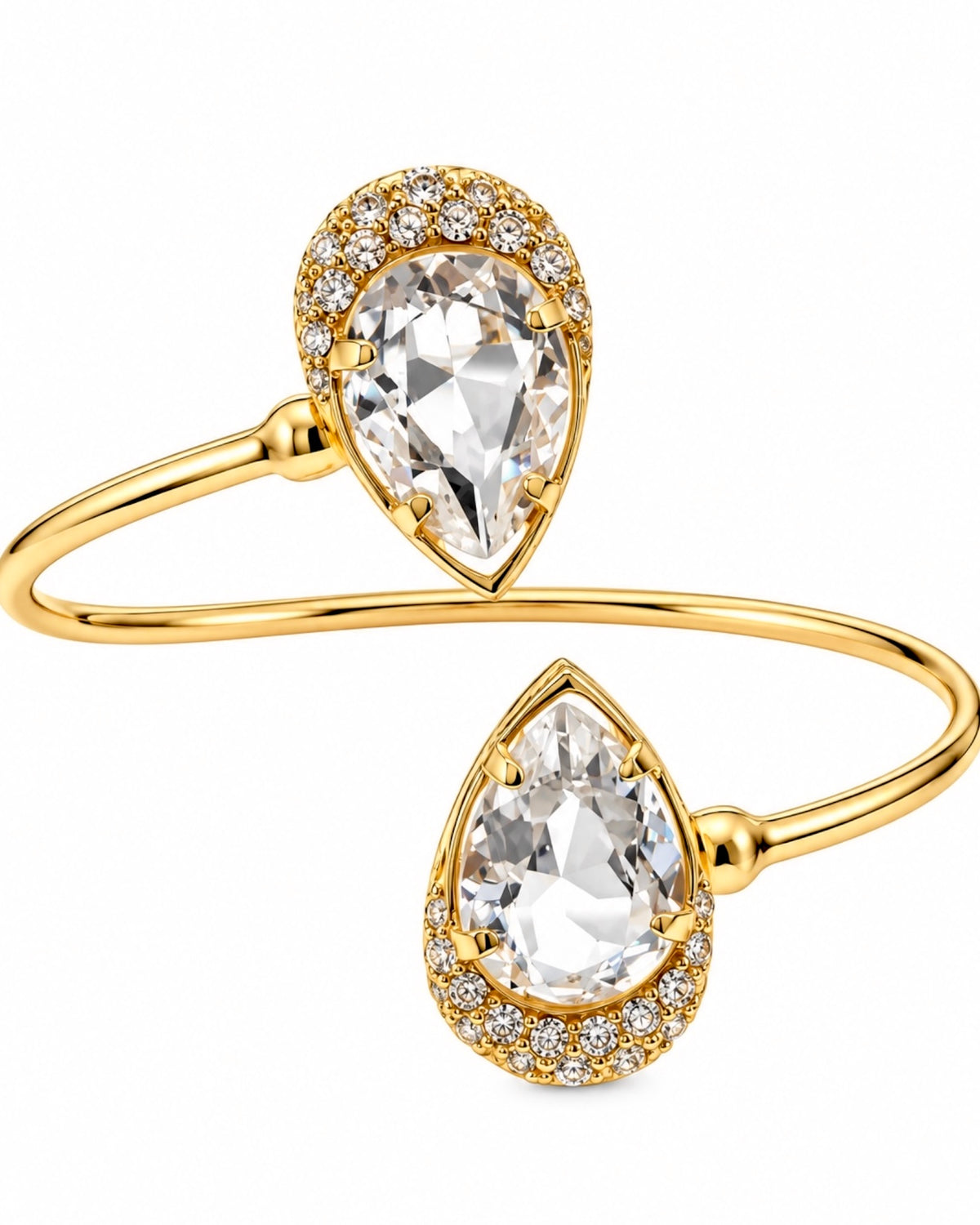 Milky White Drop Bracelet in Gold-Plated Silver