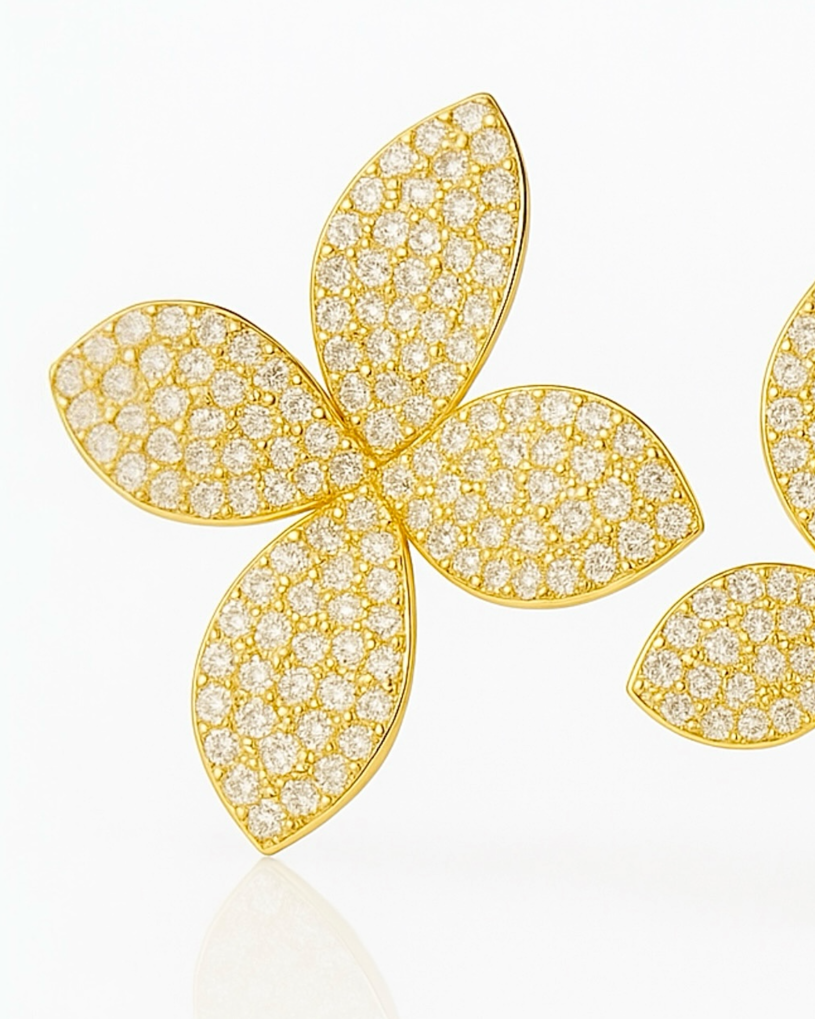 Brincos Pétalas em Prata Dourada