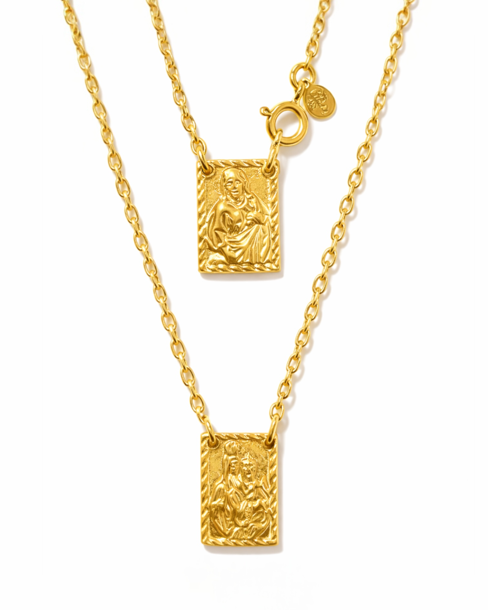 M- Escapulário Malha Tradicional em Prata Dourada