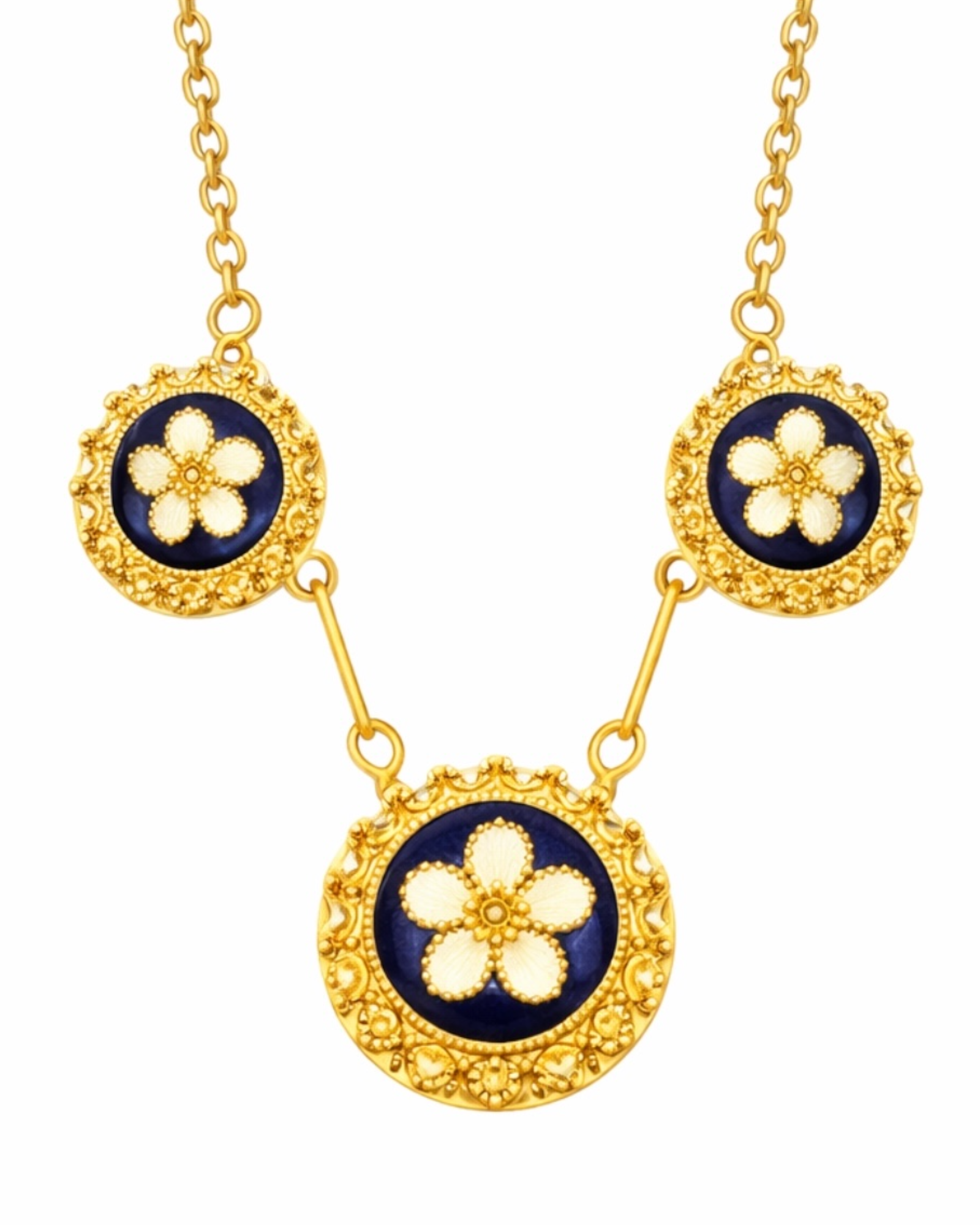 Gold-plated silver snail necklace