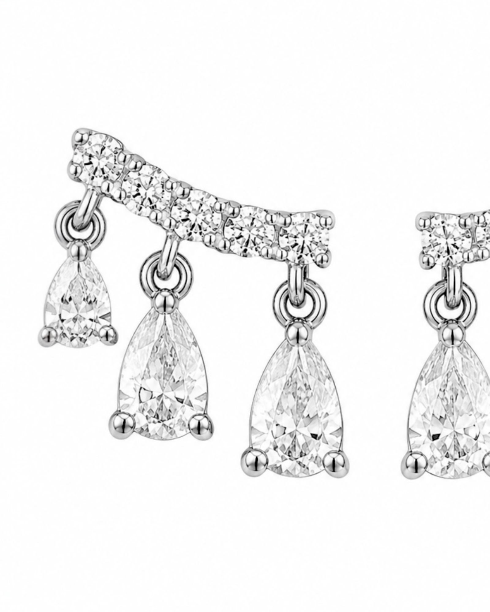 Crystal Earrings in Silver