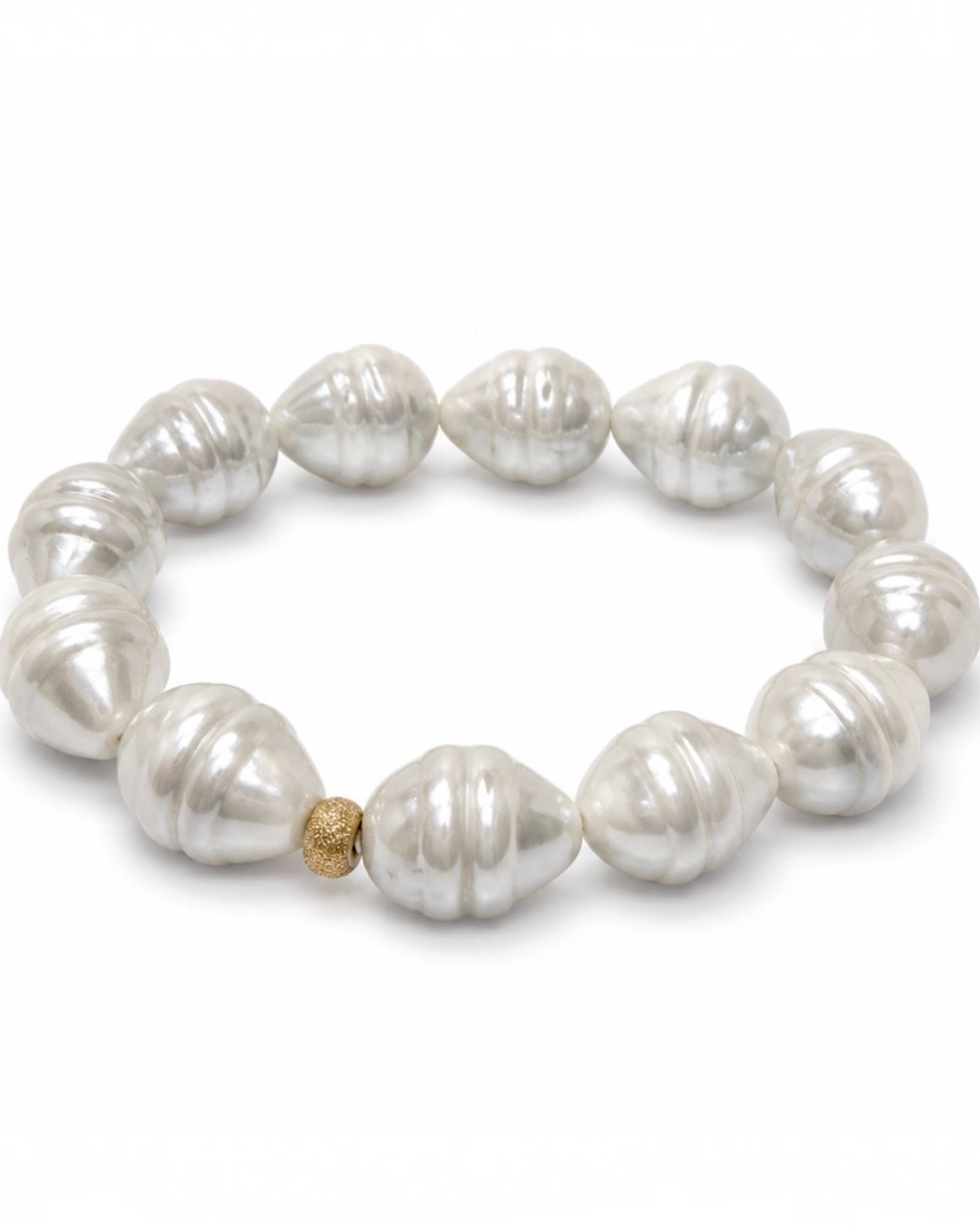Pulseira com Pérolas em Prata Dourada