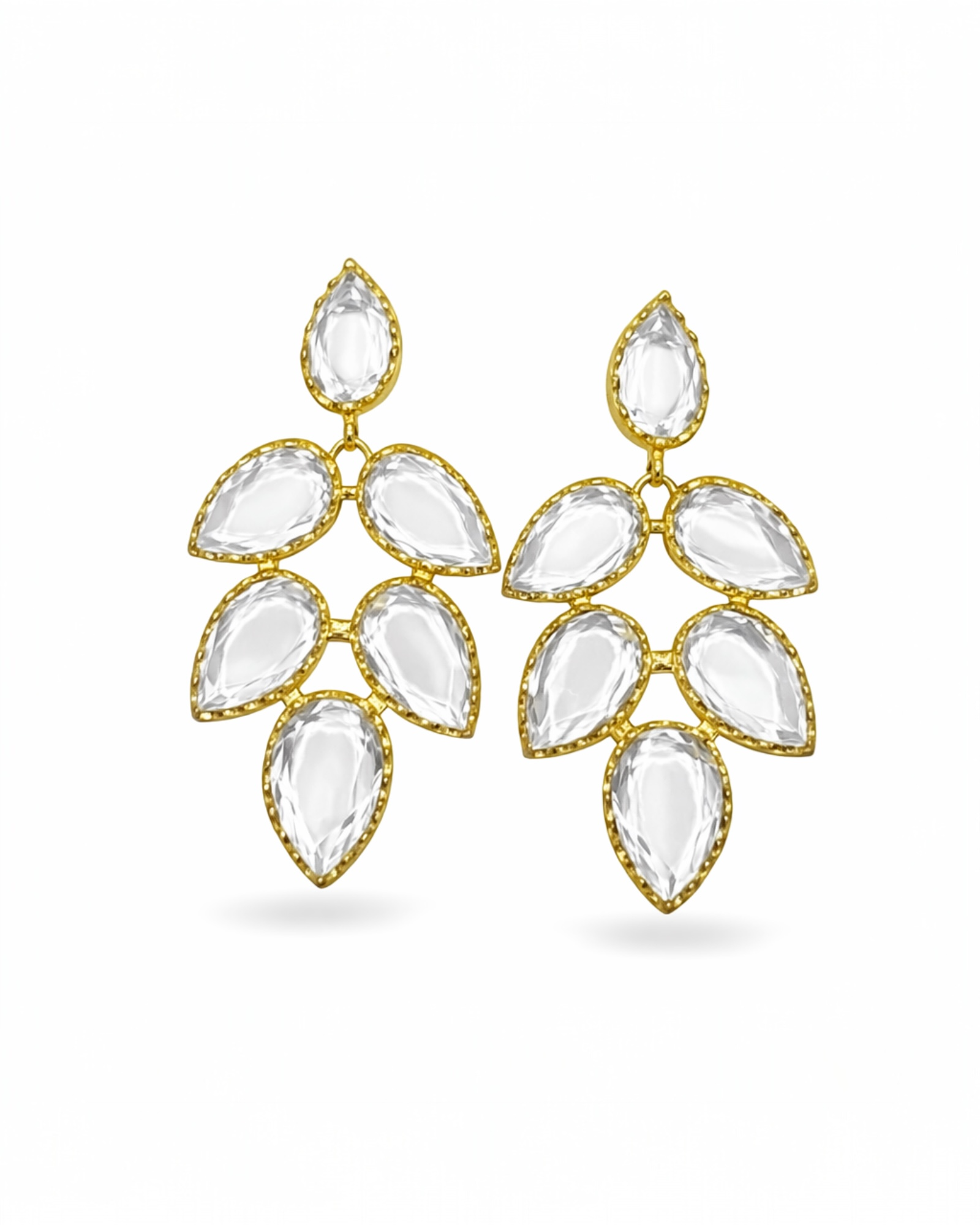 Gold-plated silver drop earrings