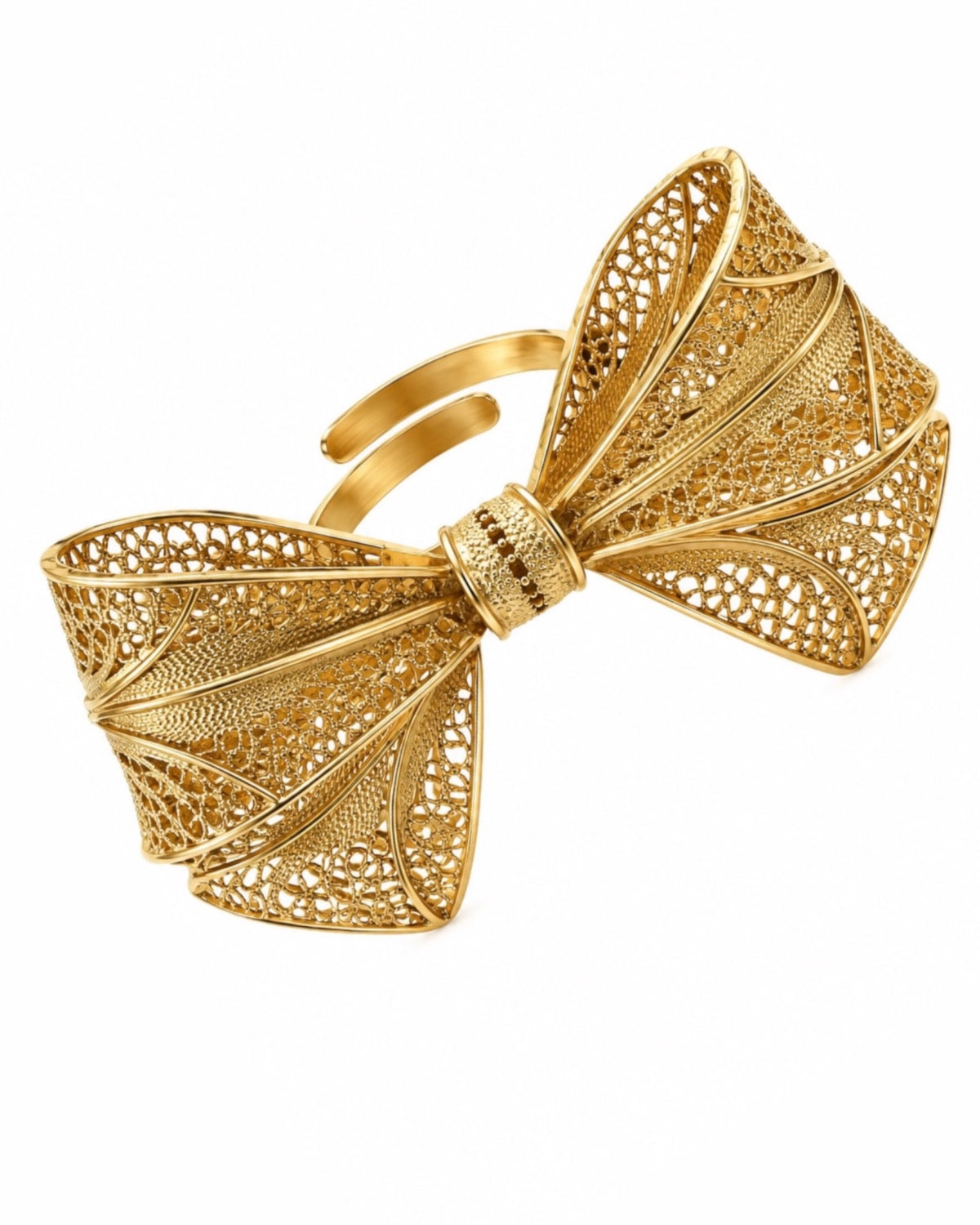 Filigree Heart Ring in Gold-Plated Silver