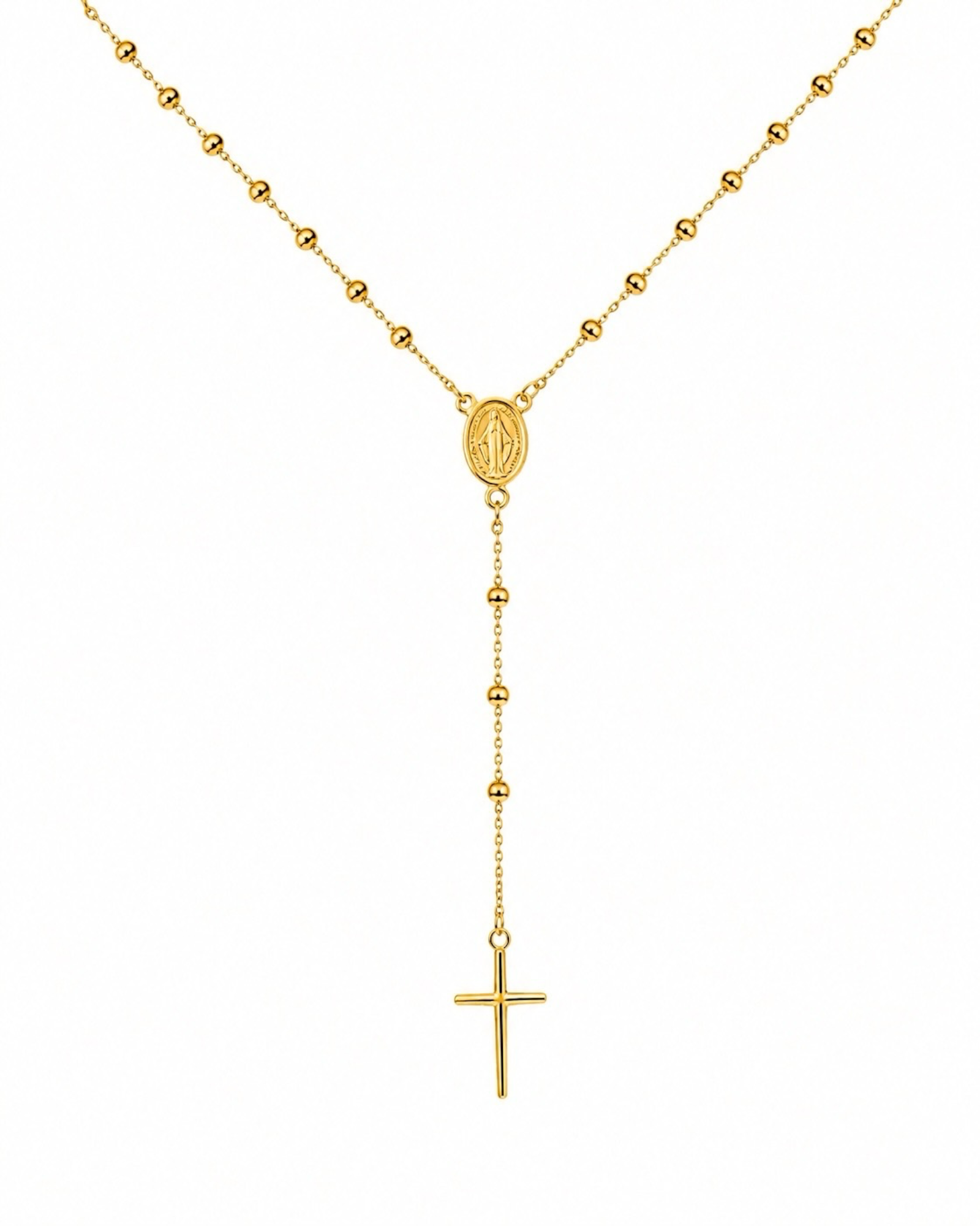 Yellow Gold Rosary Necklace