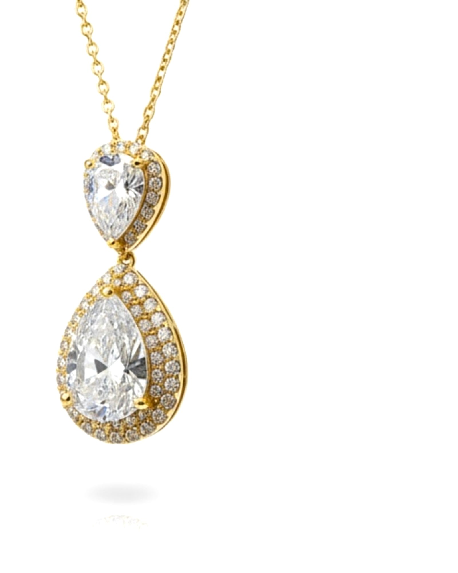 Gold-plated silver teardrop necklace