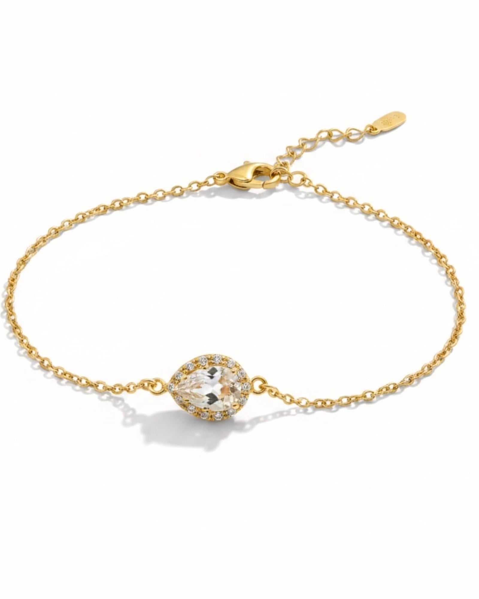 Pulseira em Prata Dourada com Pedra