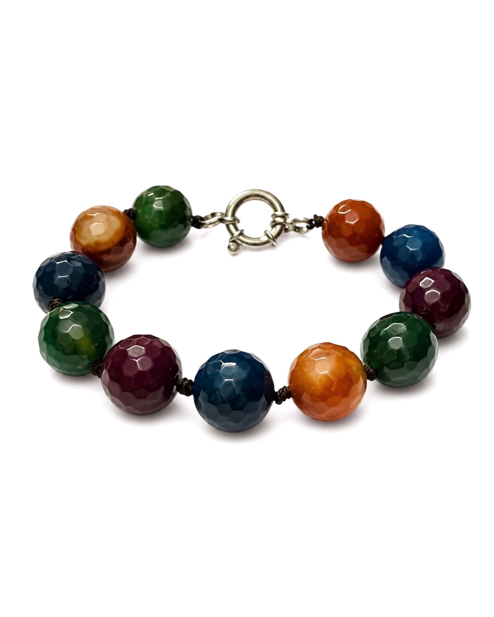 Colorful Stone Bracelet in Silver
