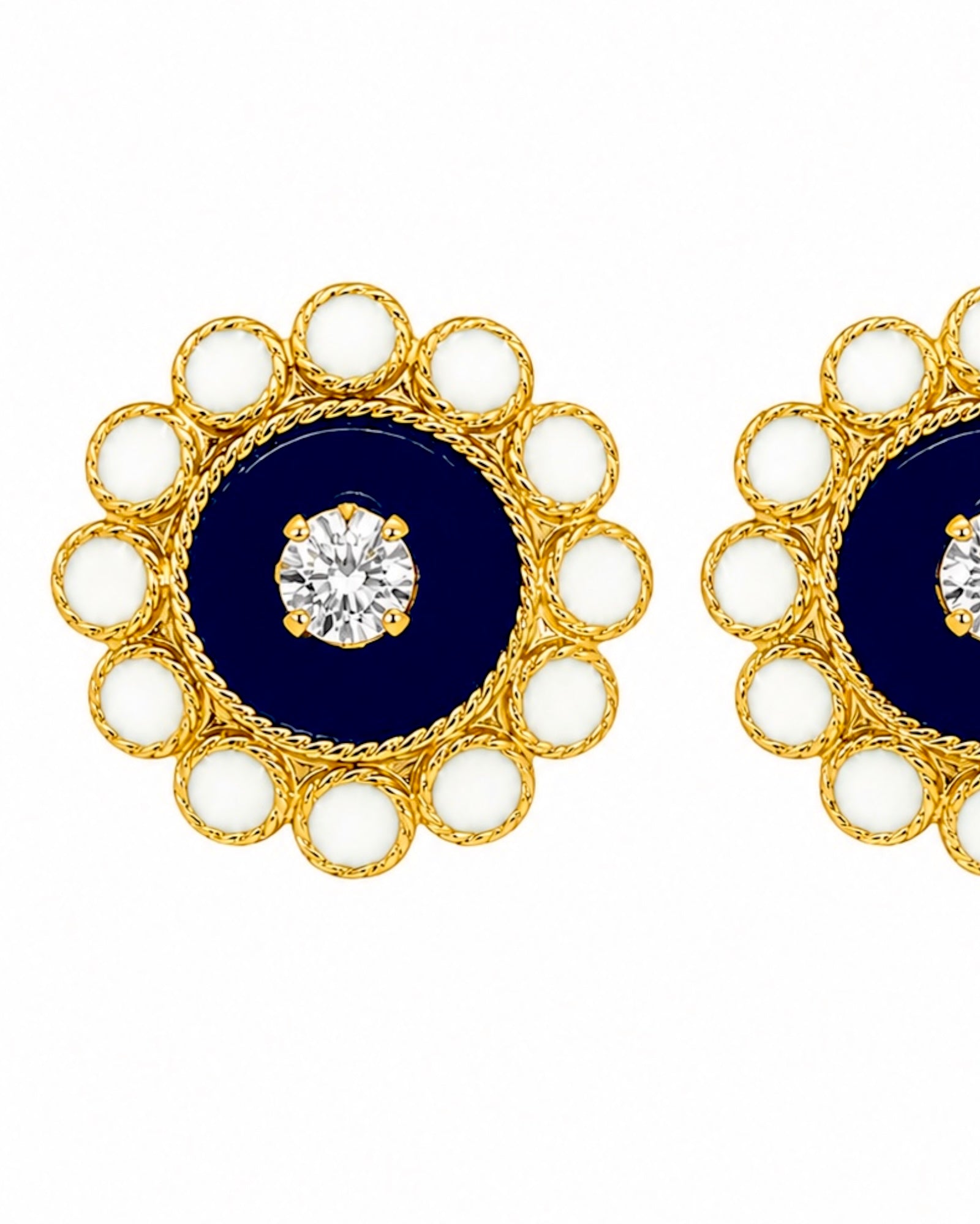 Blue Snail Earrings in Gold-Plated Silver