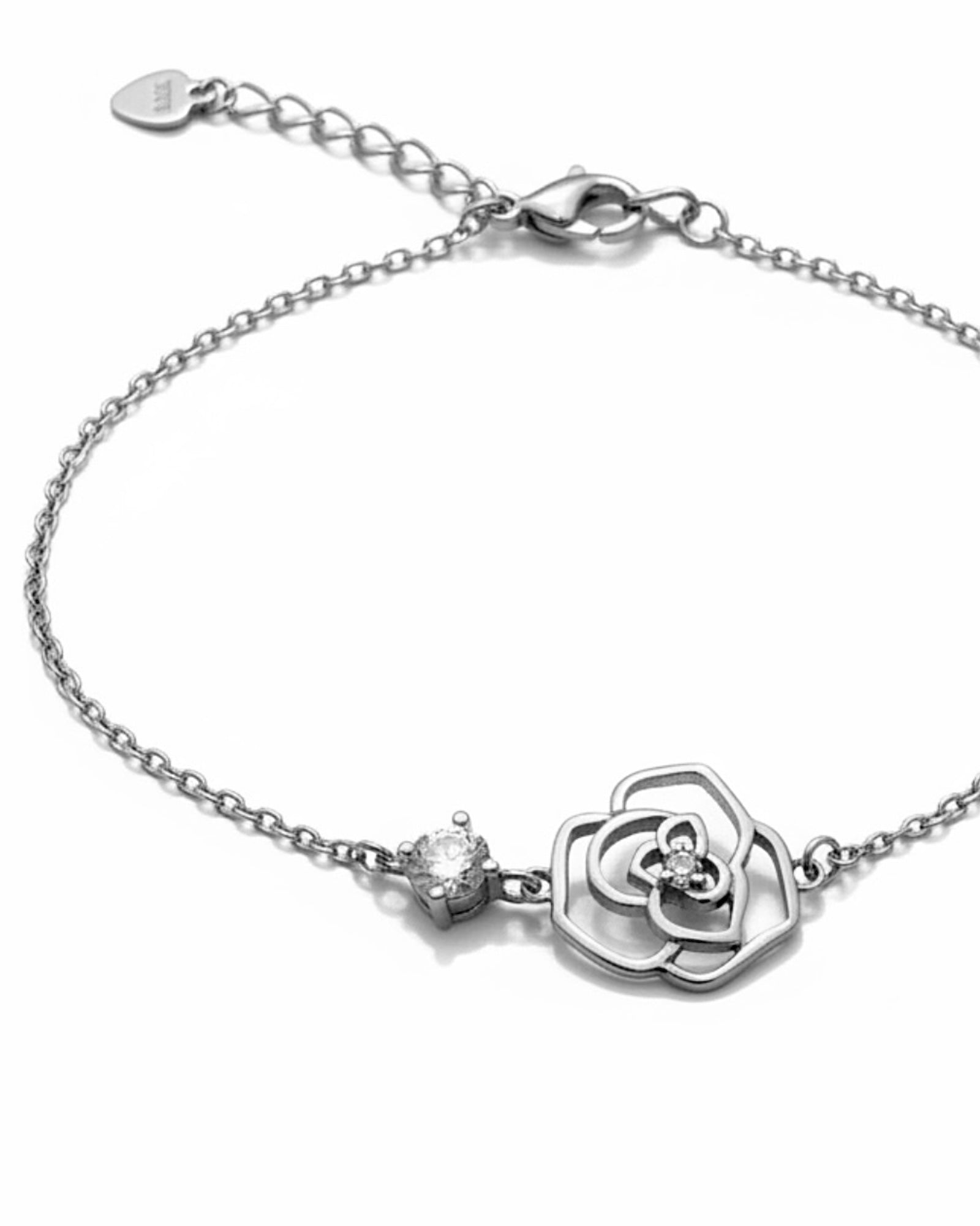 Pulseira Flor em Prata