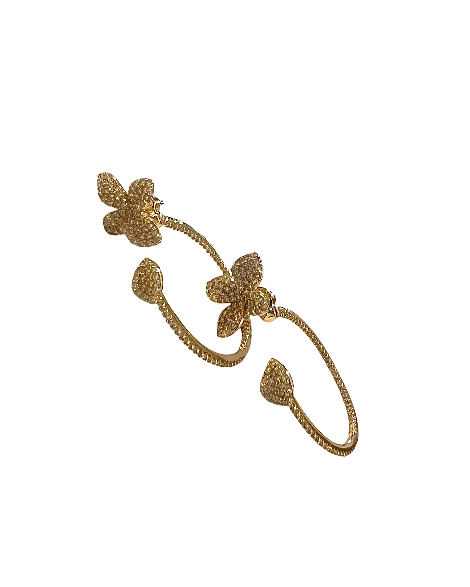 Gold Plated Silver Petal Hoops