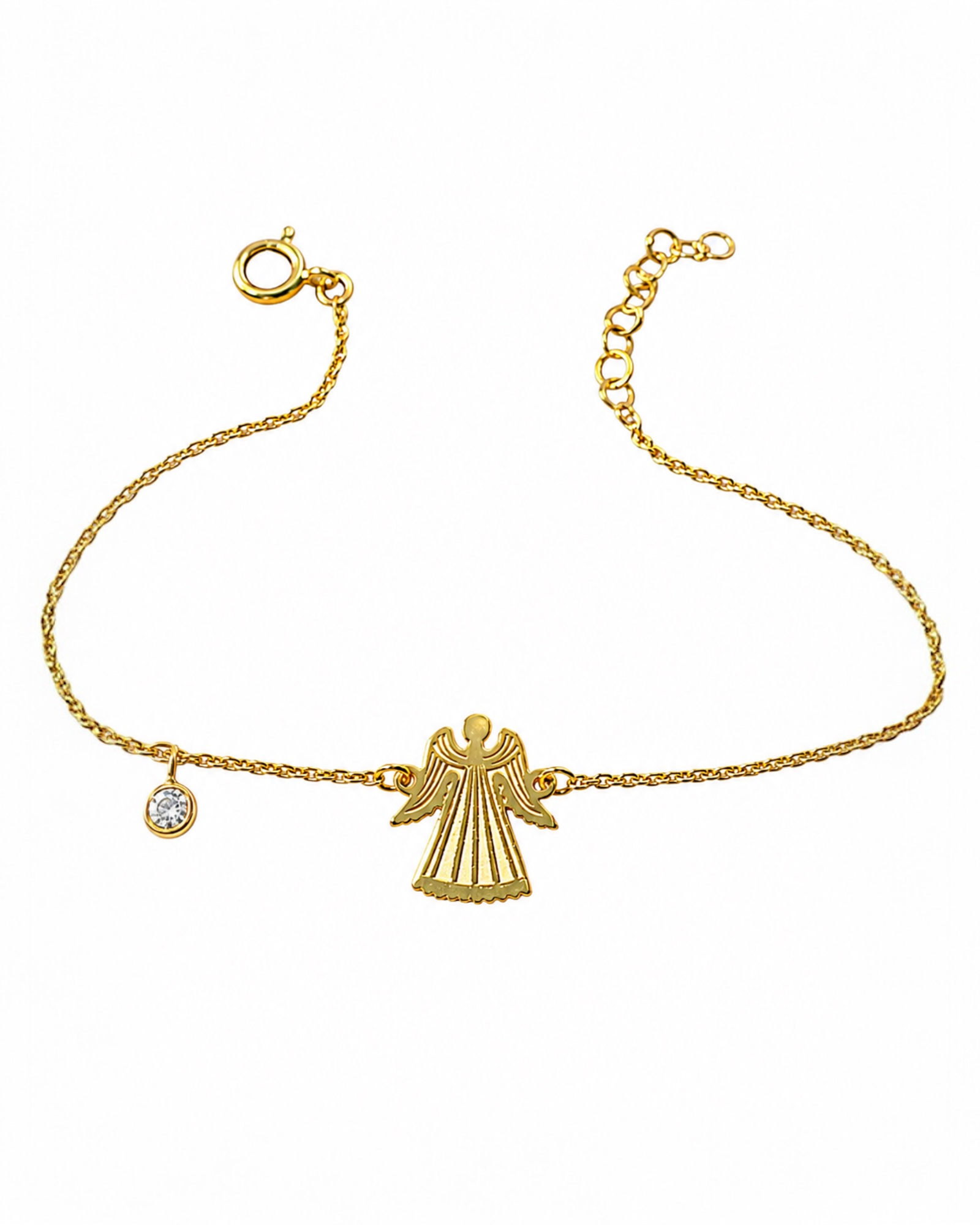 Pulseira Anjo em Prata Dourada