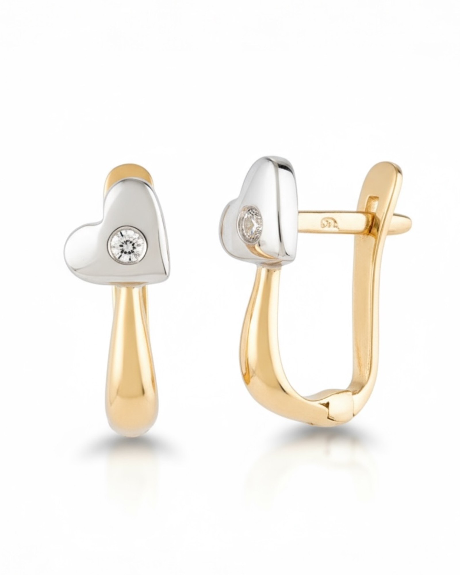 Brincos Corações em Ouro 19kl