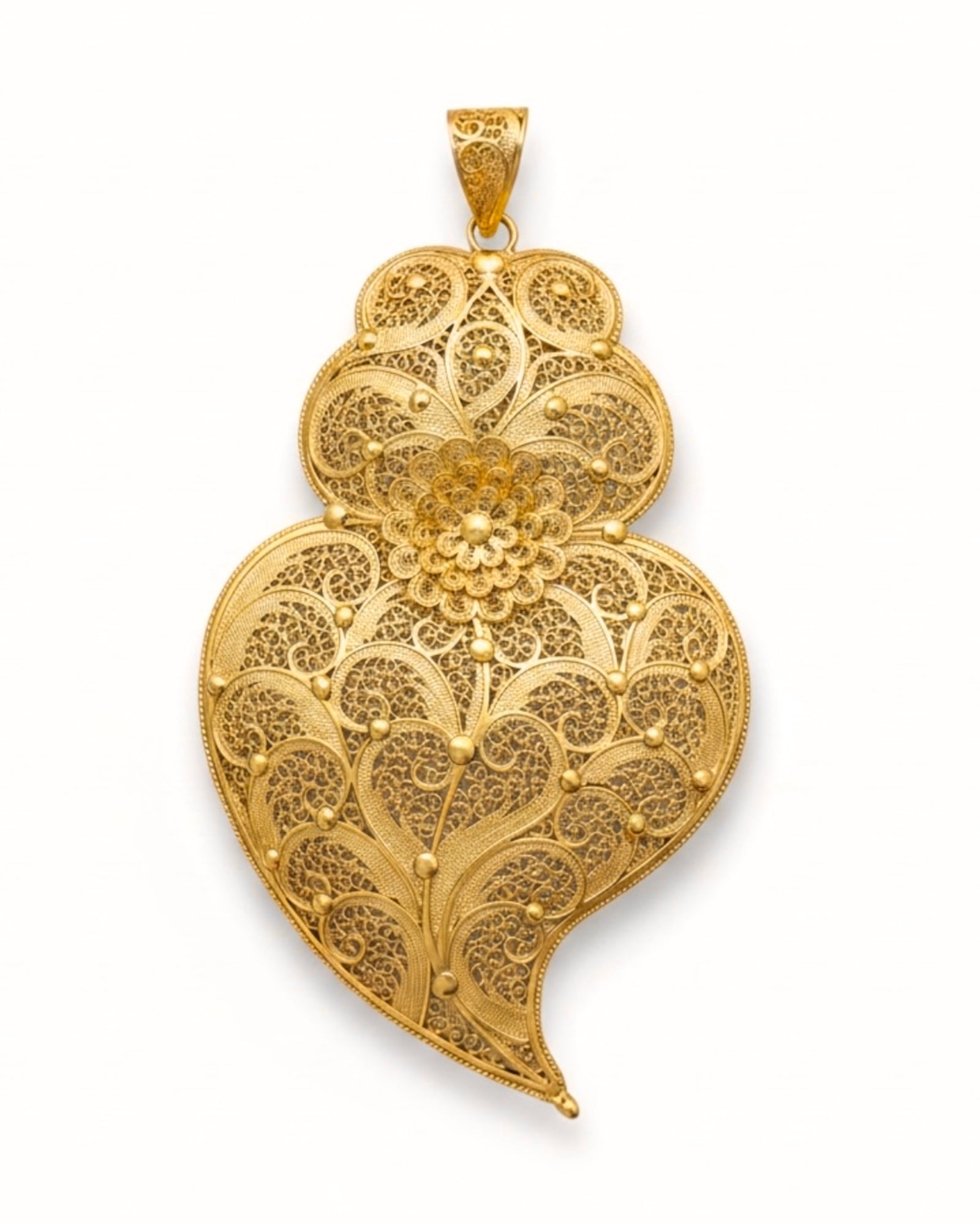 Medalha Coração de Viana em Prata Dourada - 8.7cm