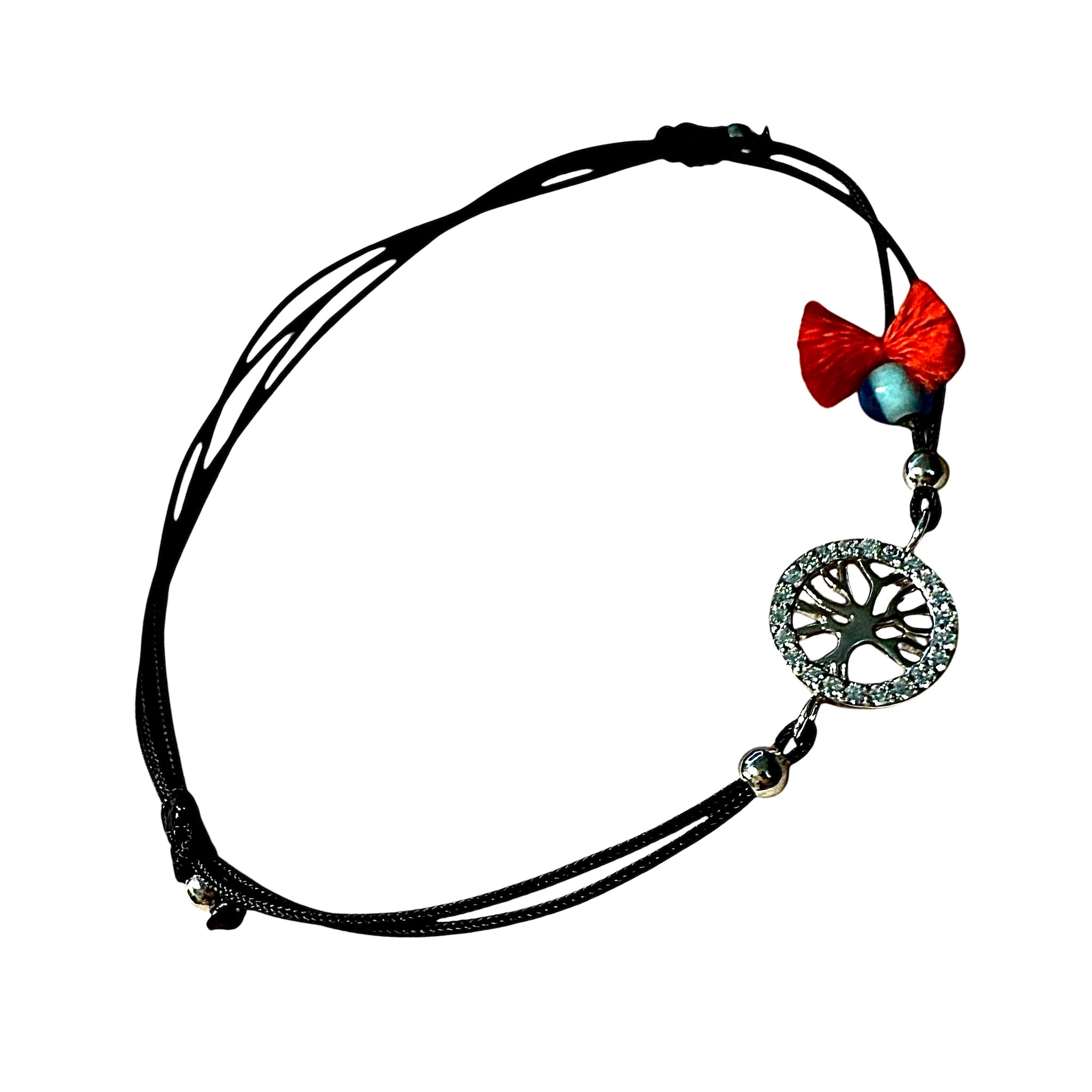 Pulseira Seda Árvore da Vida Prata