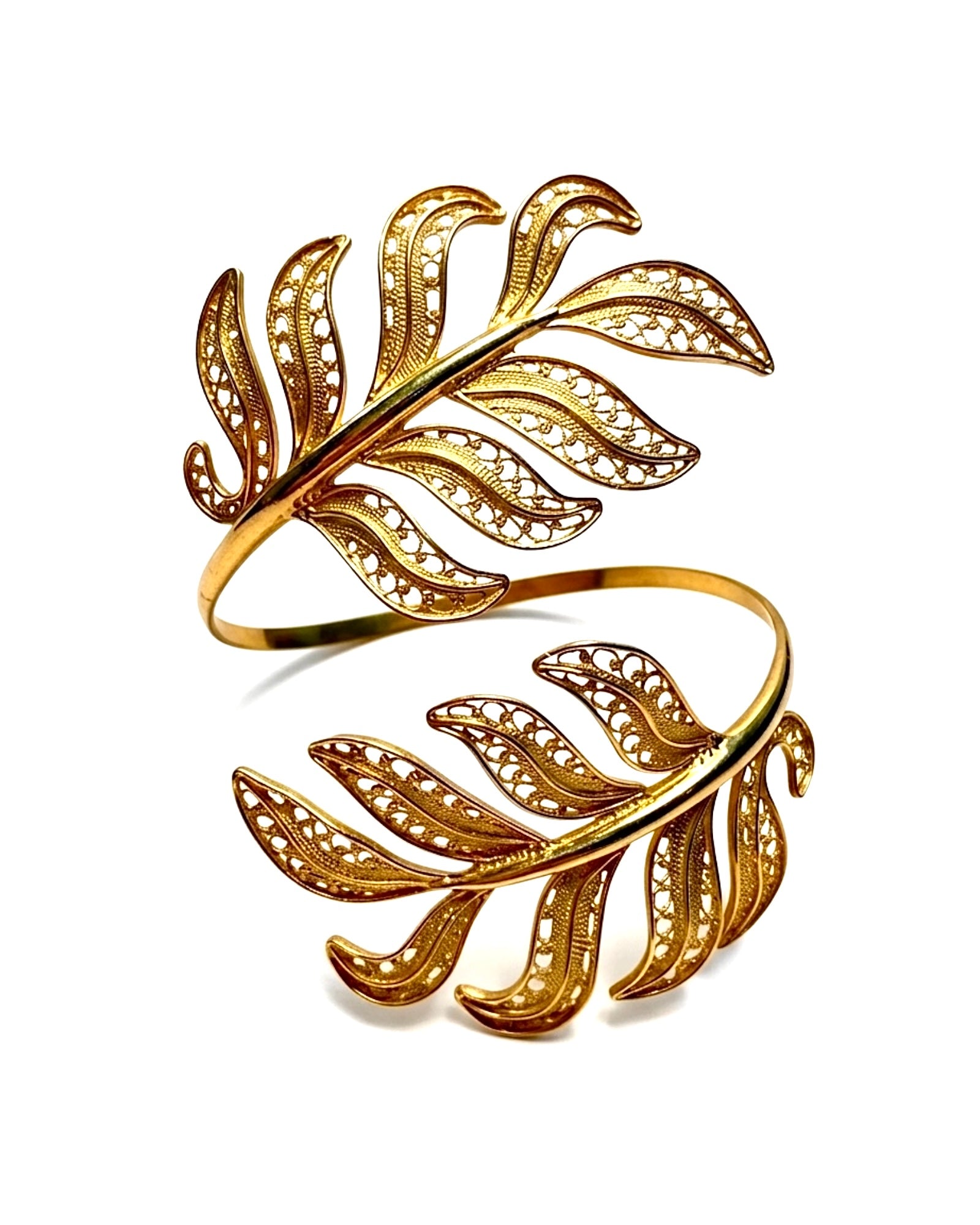 Filigree Leaf Bracelet in Gold-Plated Silver