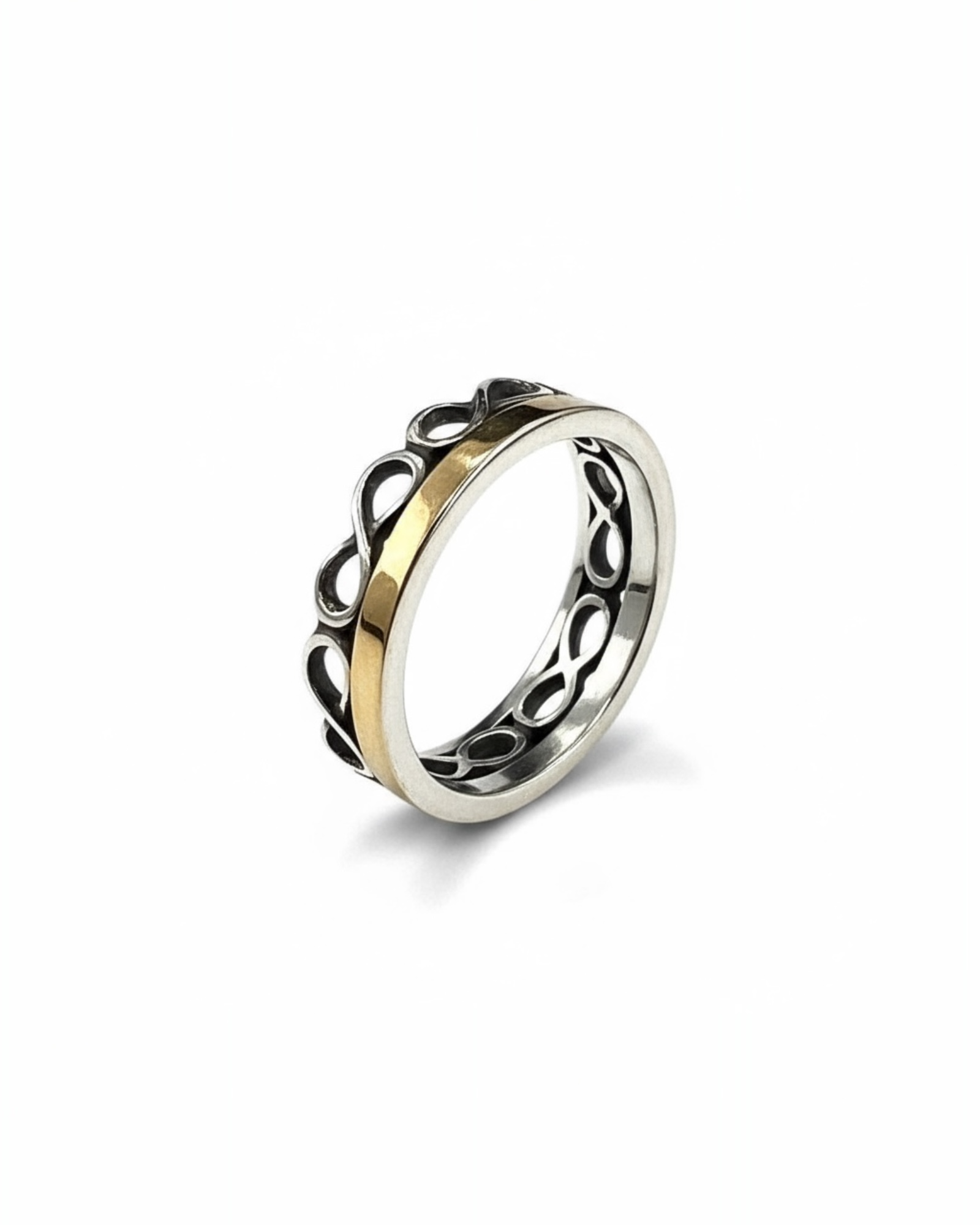 Infinity Ring in silver and gold